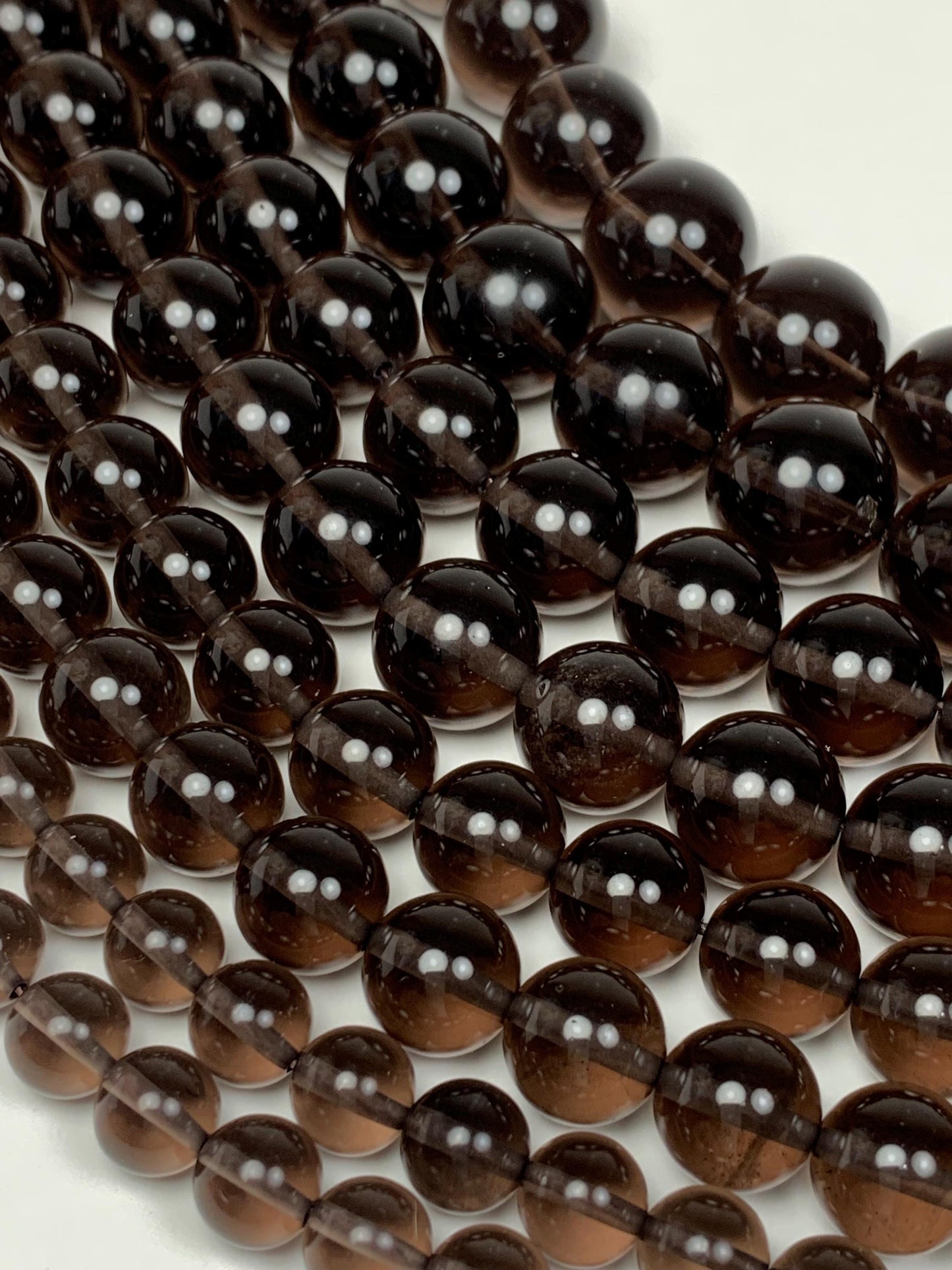 AAA Smoky Ice Obsidian Beads: Natural Gemstone Strand (15.5")