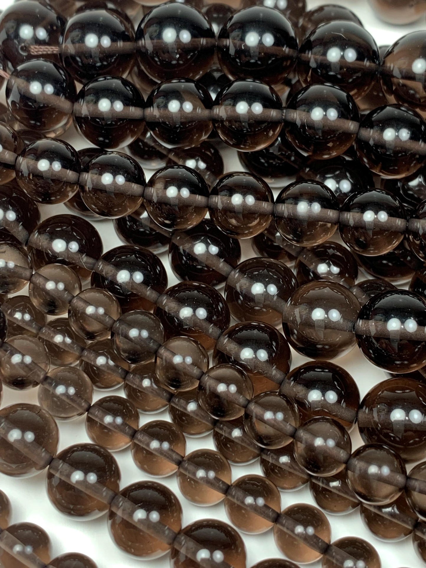 AAA Smoky Ice Obsidian Beads: Natural Gemstone Strand (15.5")