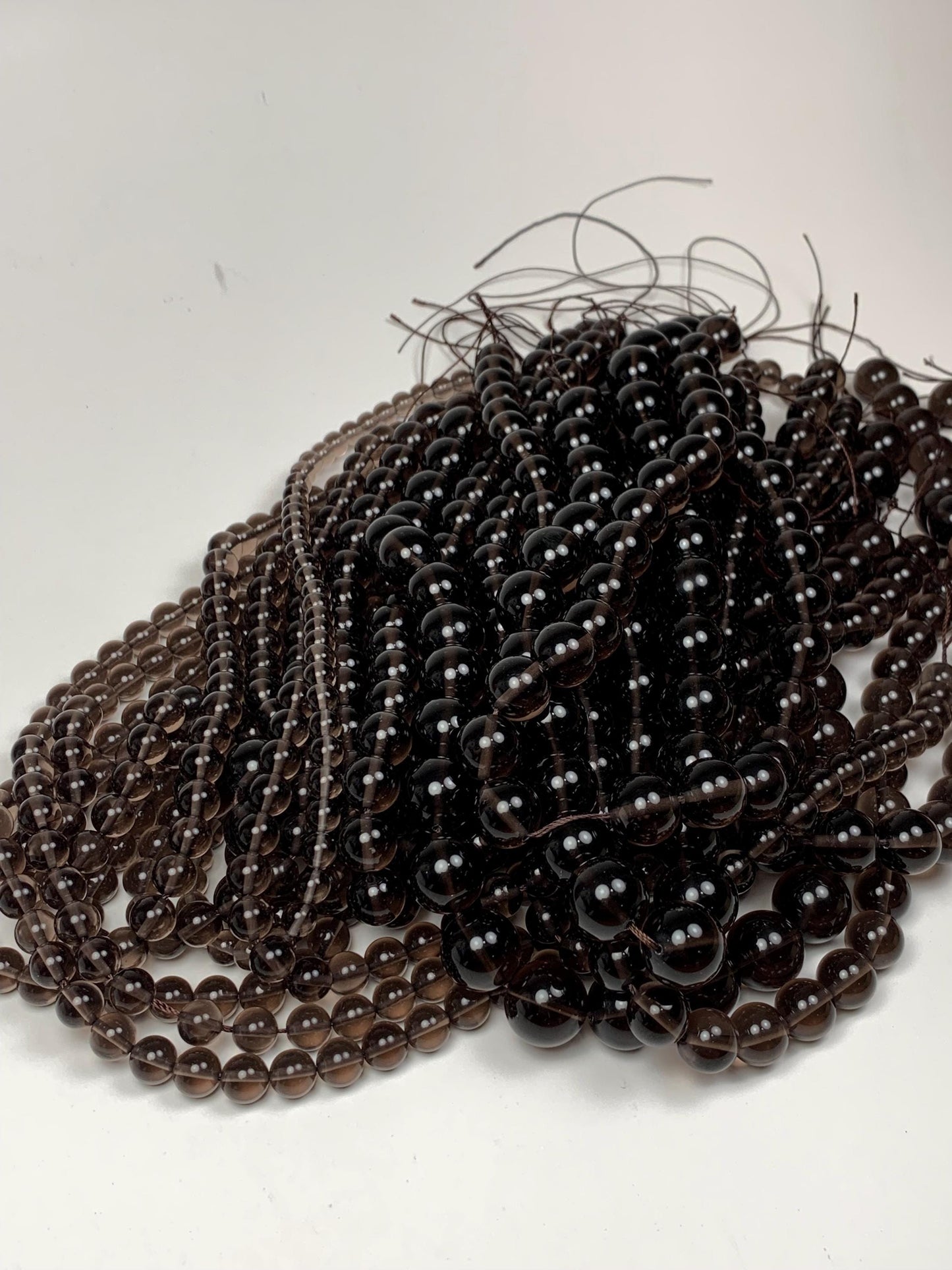 AAA Smoky Ice Obsidian Beads: Natural Gemstone Strand (15.5")