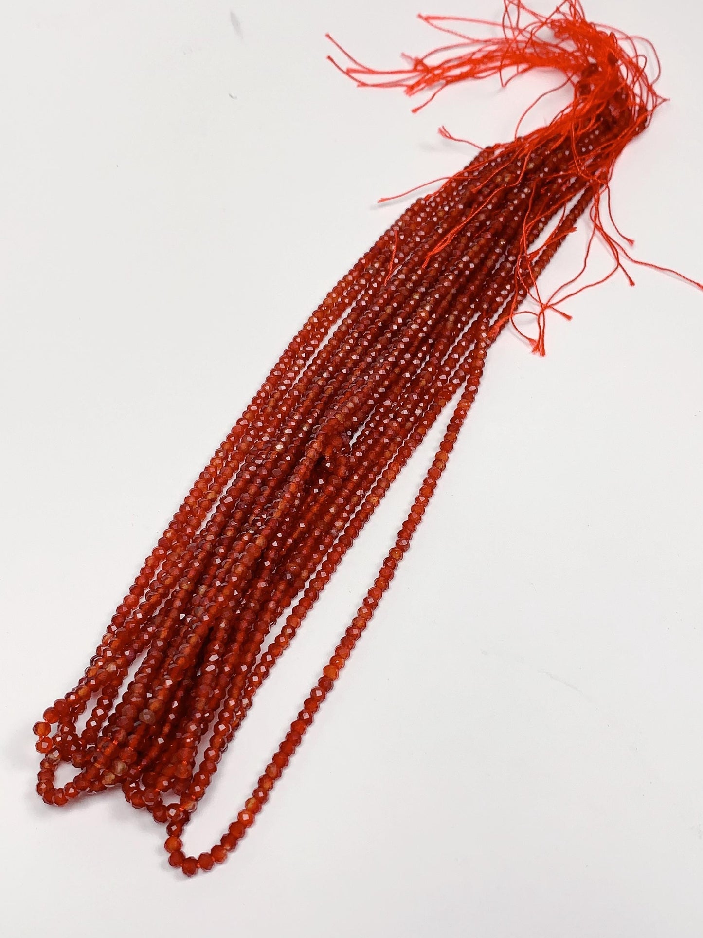 Genuine Natural Clear Red Agate Faceted Rondelle Beads 15.5" Strand
