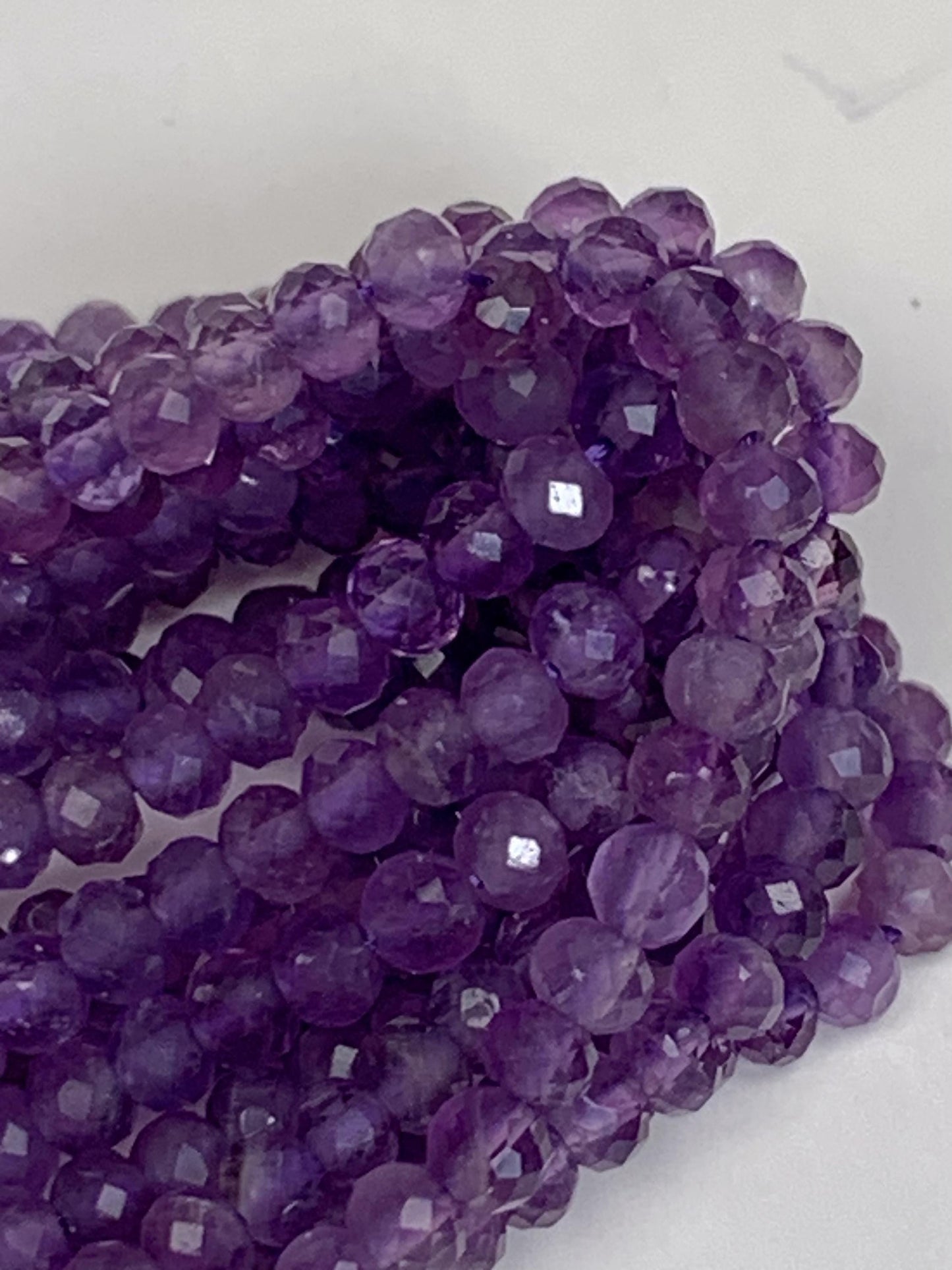 Natural Purple Amethyst Faceted Rondelle Beads - 15.5" Strand (2x3mm)