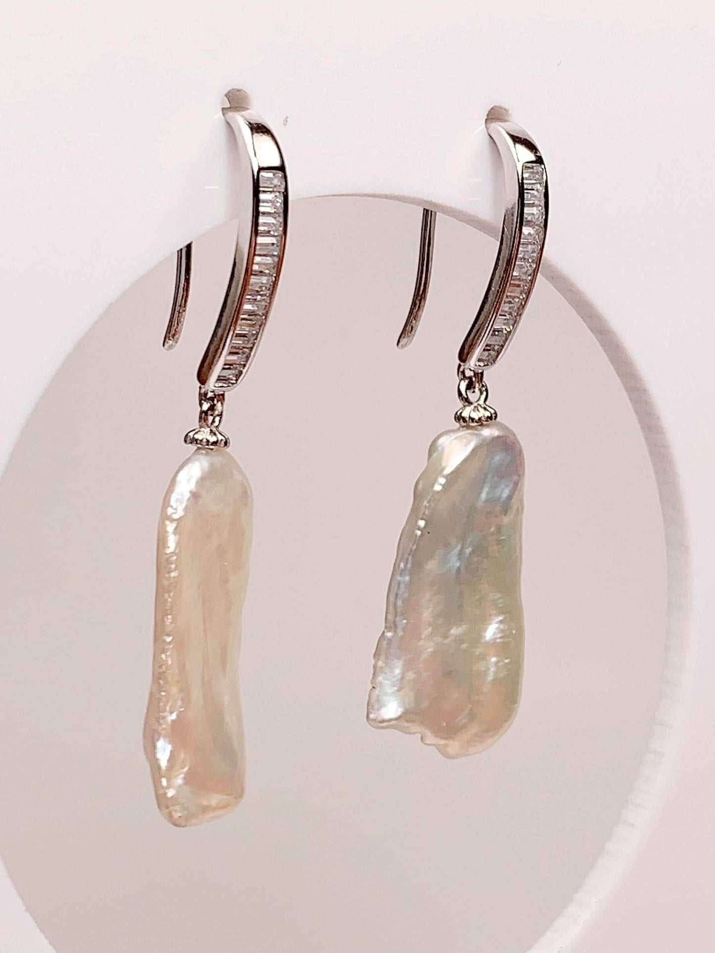 Baroque Pearl Drop Earrings: 18k Gold Plated Sterling Silver