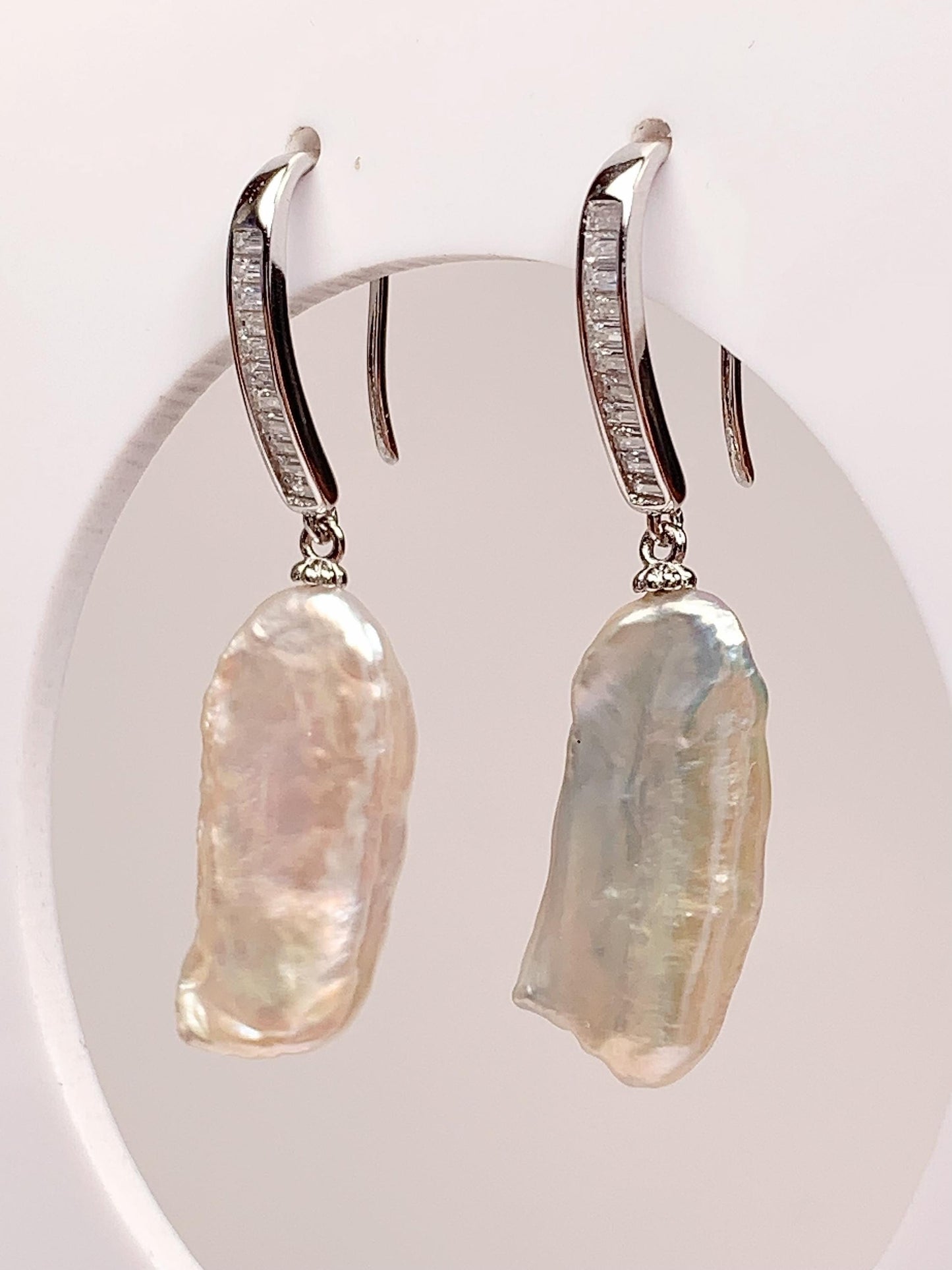 Baroque Pearl Drop Earrings: 18k Gold Plated Sterling Silver