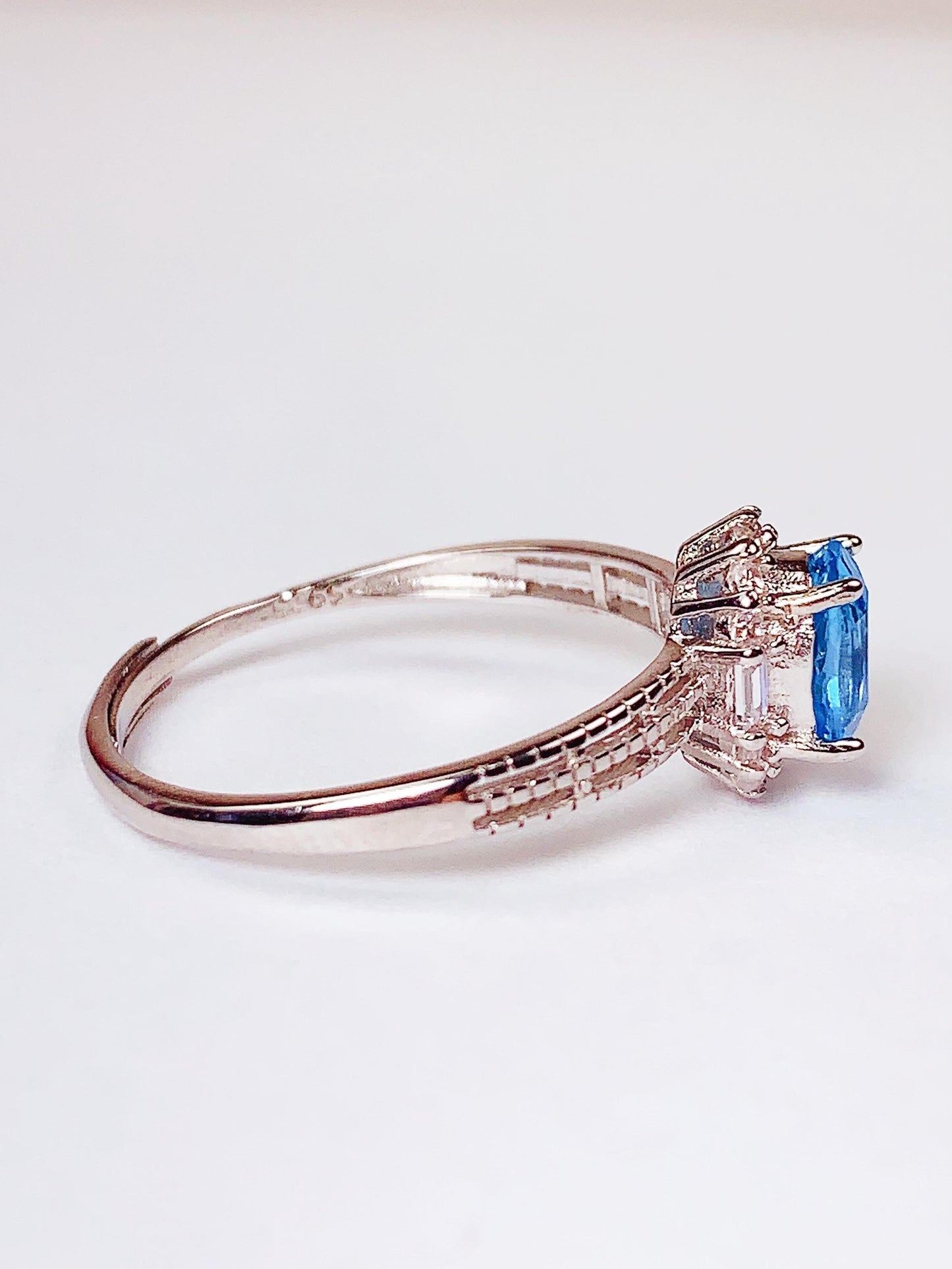 Oval Swiss Blue Topaz Ring: 18K Gold Plated Sterling Silver