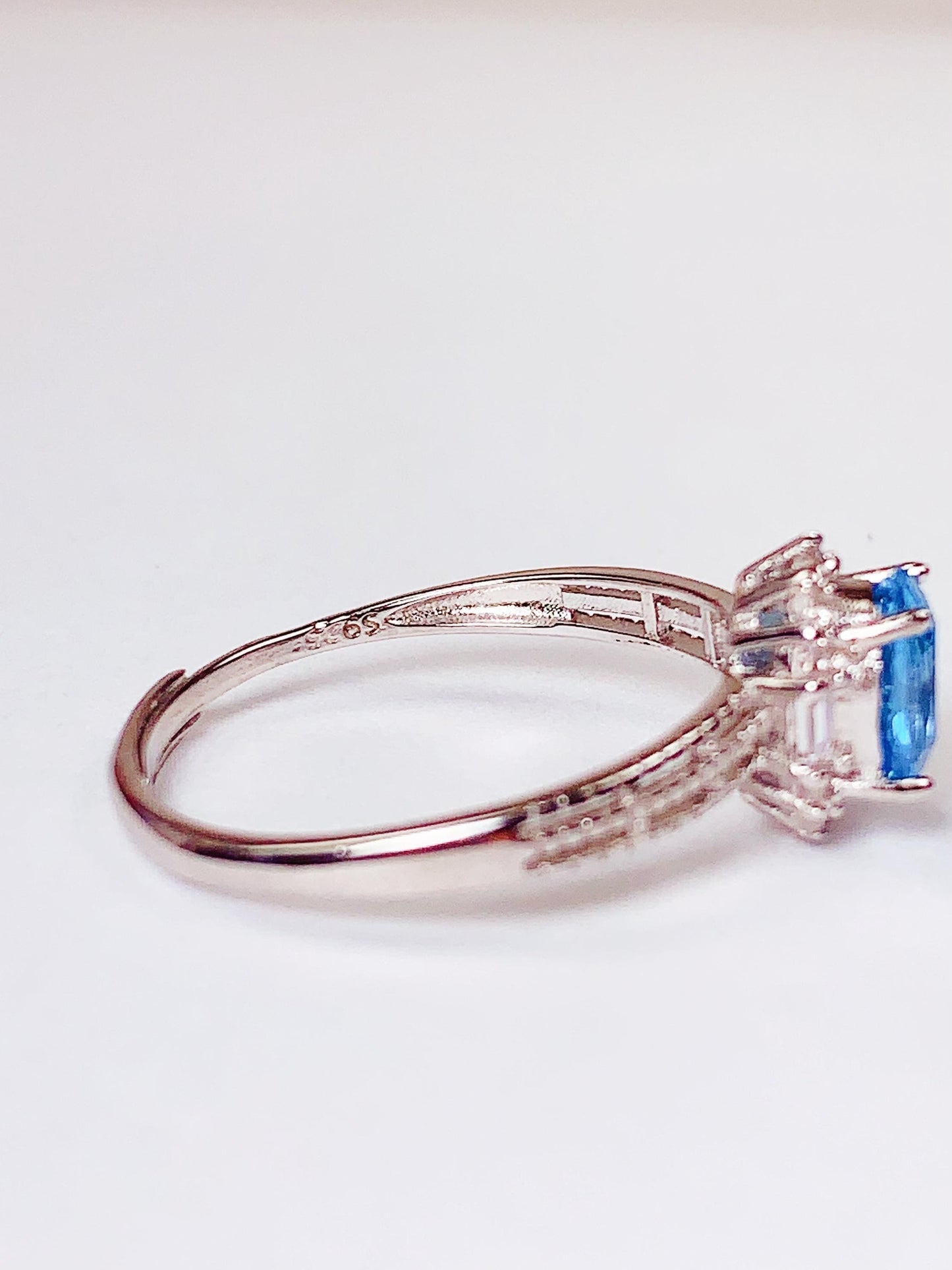 Oval Swiss Blue Topaz Ring: 18K Gold Plated Sterling Silver