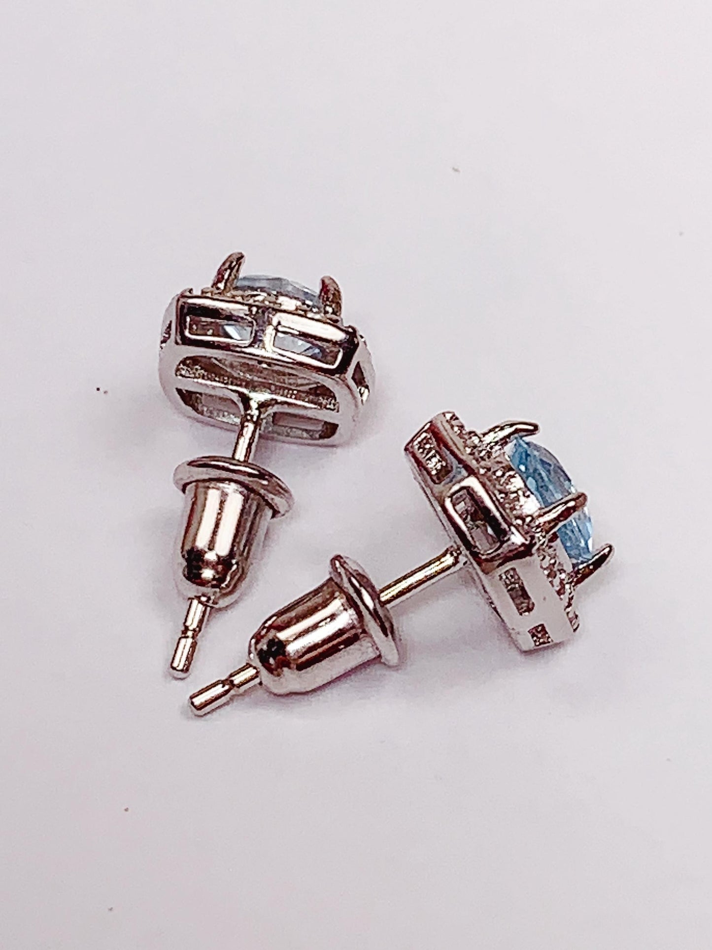 Sky Blue Topaz Sterling Silver Earrings: 18k Gold Plated, AAA Gem