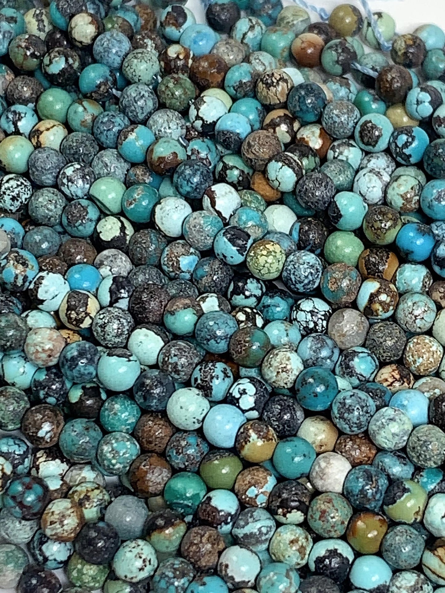 Natural Turquoise Round Beads: Blue & Brown Gemstone Strand (2mm 3mm 4mm)