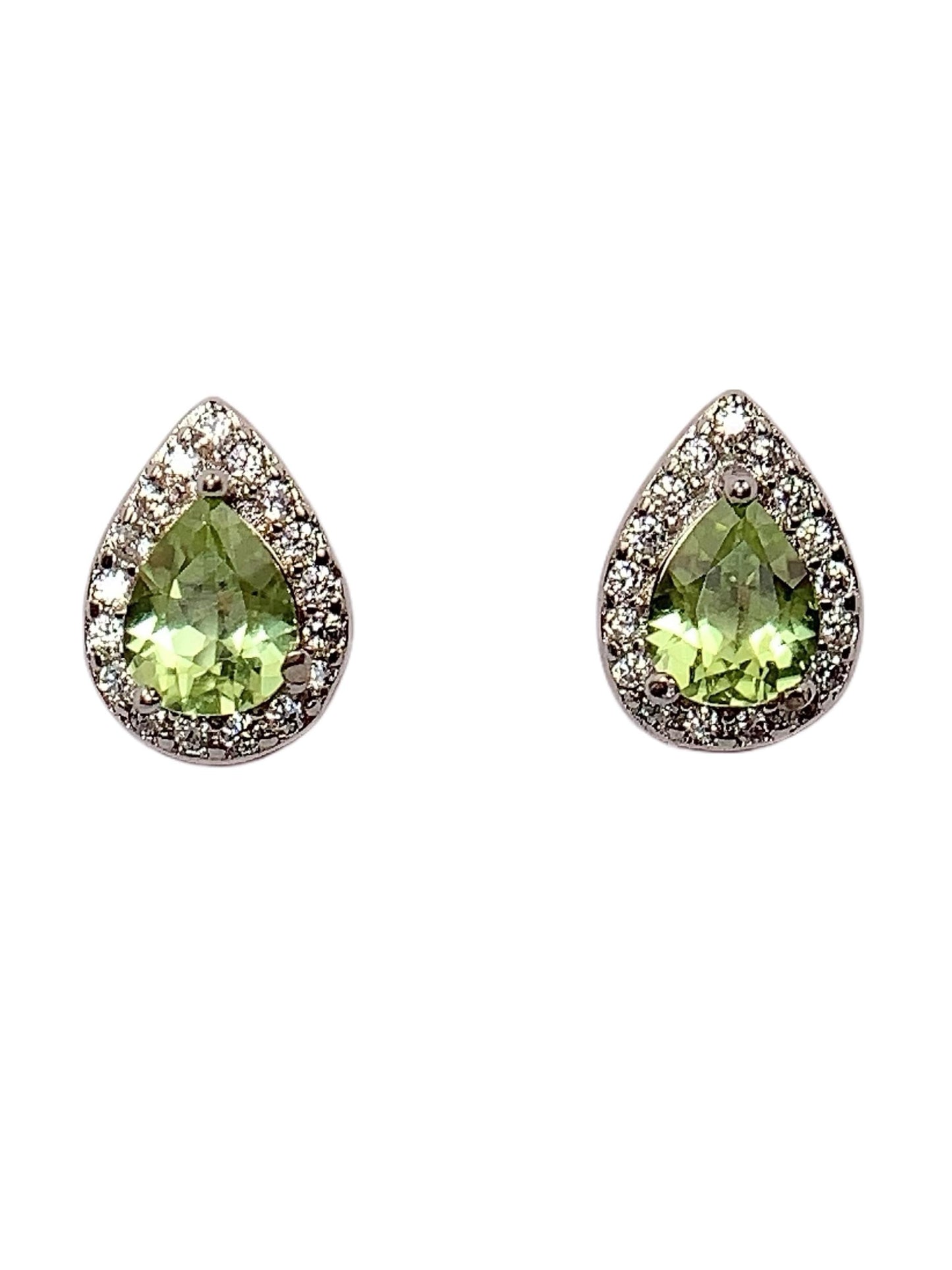 Natural Green Peridot Drop Earrings: 18k Gold Plated Sterling Silver