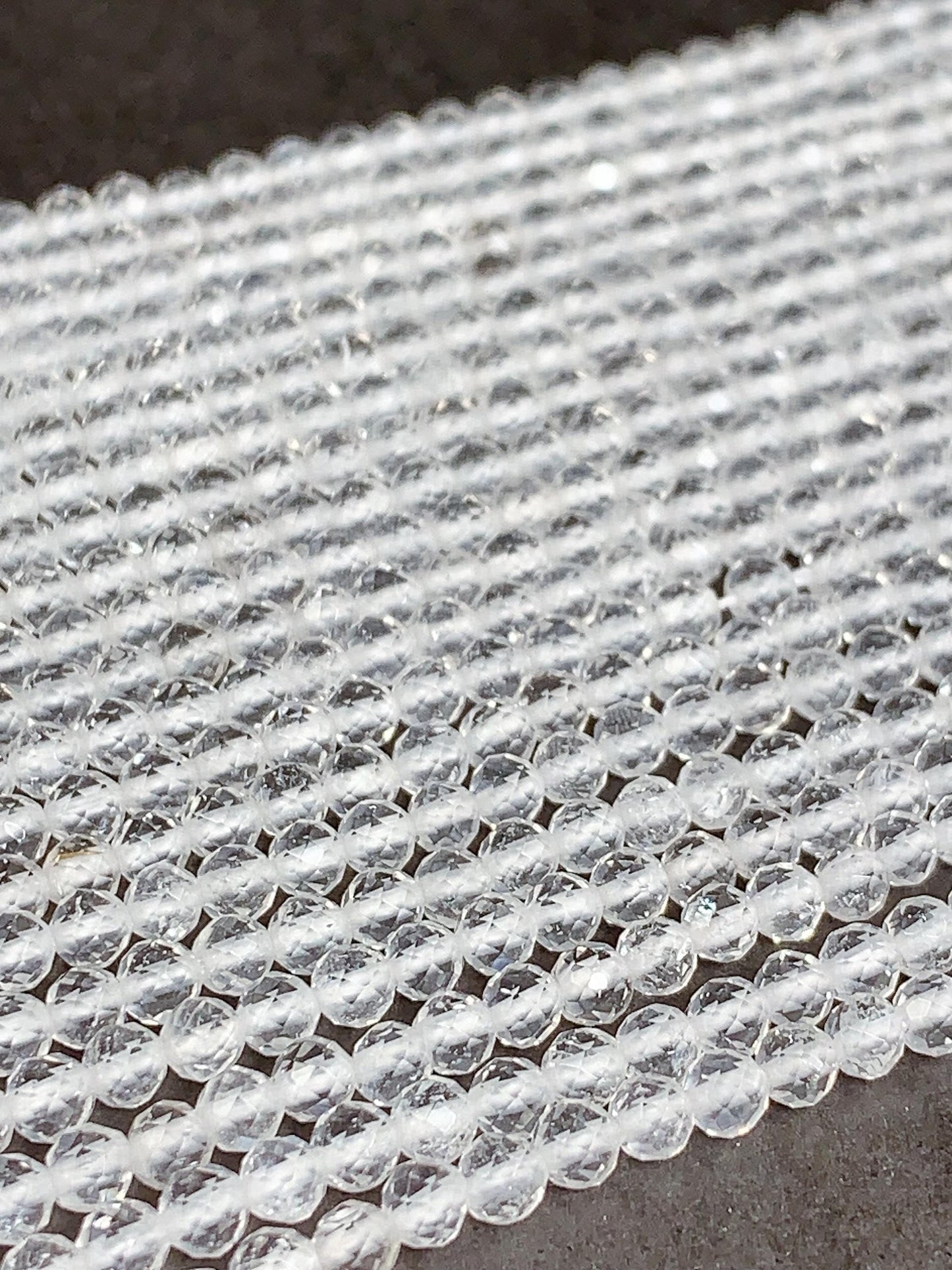 AAA White Clear Quartz Crystal Faceted Round Beads: Natural Gemstone Strand 15.5 (2mm 3mm 4mm)