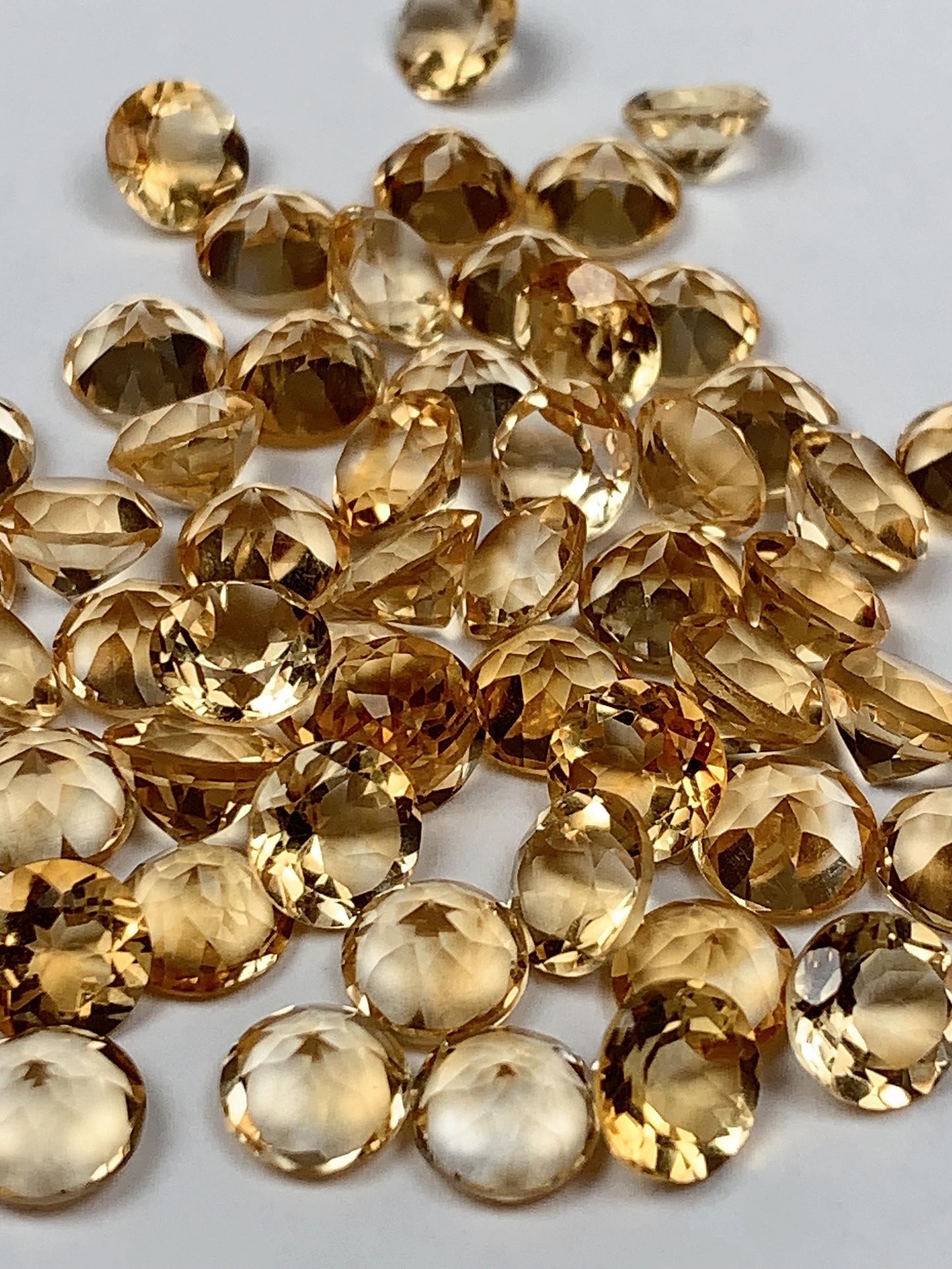 6mm Grade AAA Genuine Natural light Yellow Citrine Loose Gems Gemstone faceted round cut