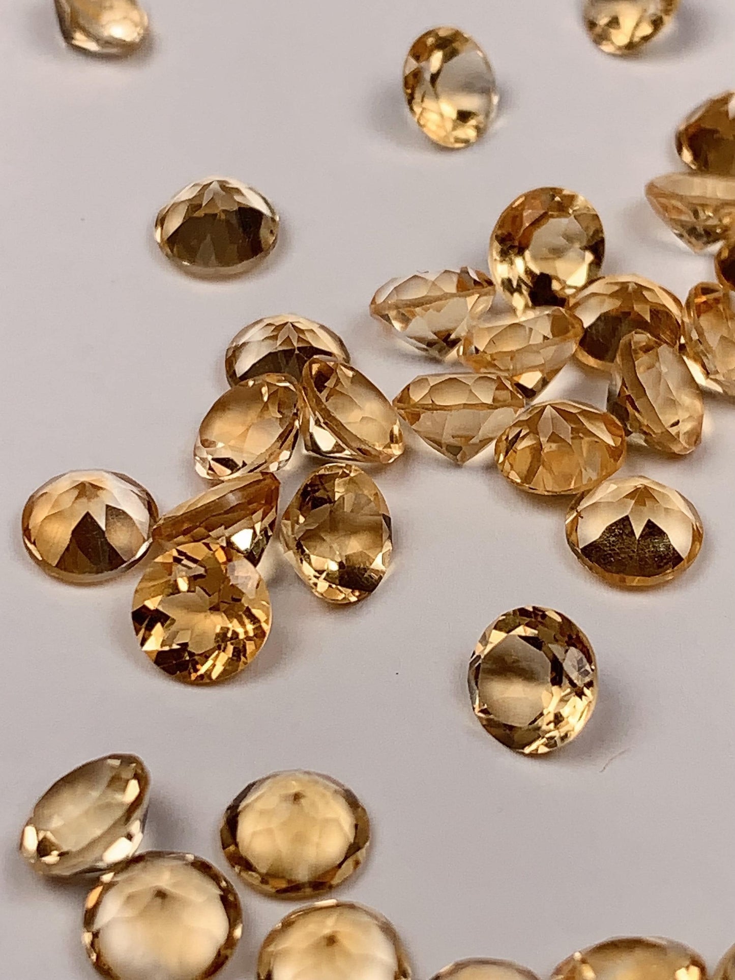 6mm Grade AAA Genuine Natural light Yellow Citrine Loose Gems Gemstone faceted round cut