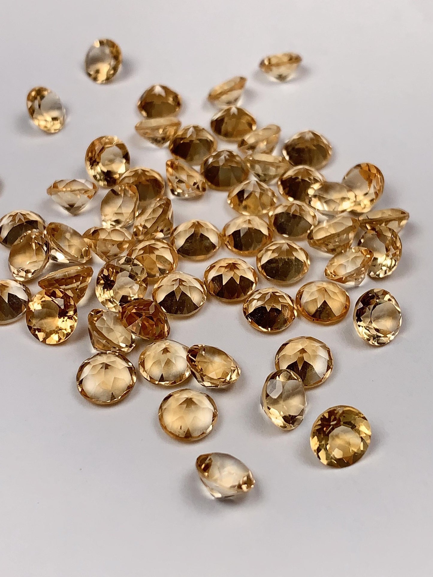 6mm Grade AAA Genuine Natural light Yellow Citrine Loose Gems Gemstone faceted round cut