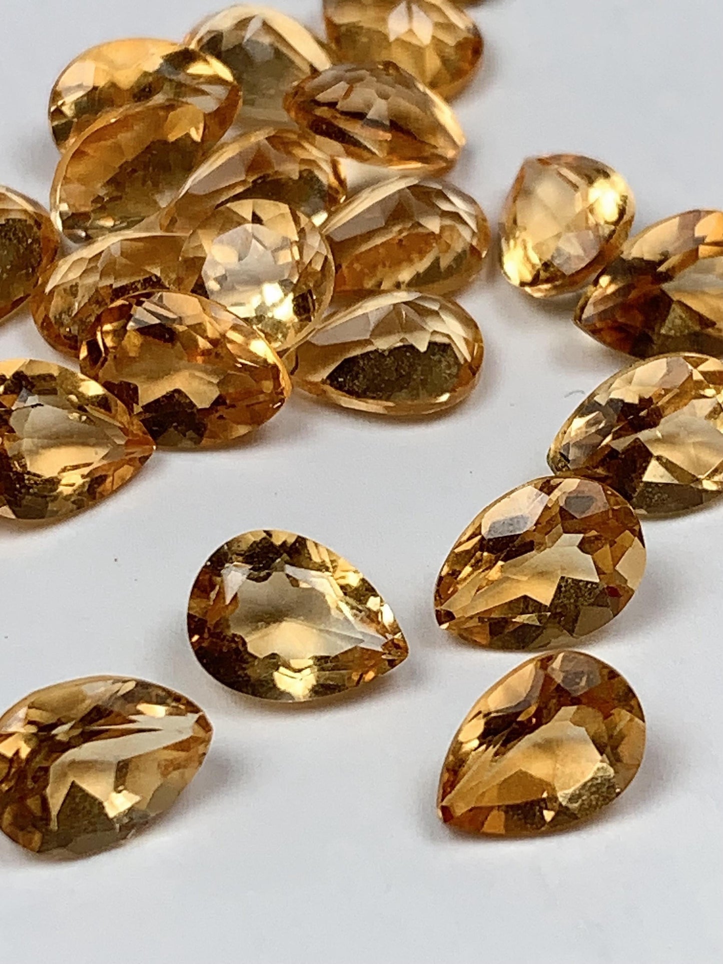 8mmx6mm Grade AAA Genuine Natural Yellow Citrine Loose Gems Gemstone faceted Drop cut