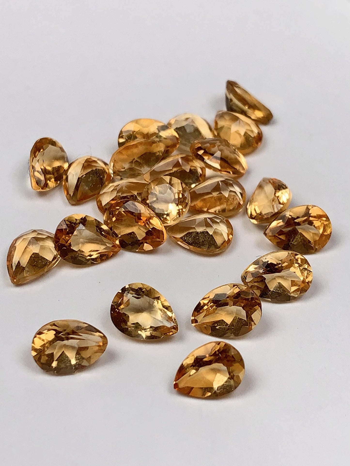 8mmx6mm Grade AAA Genuine Natural Yellow Citrine Loose Gems Gemstone faceted Drop cut