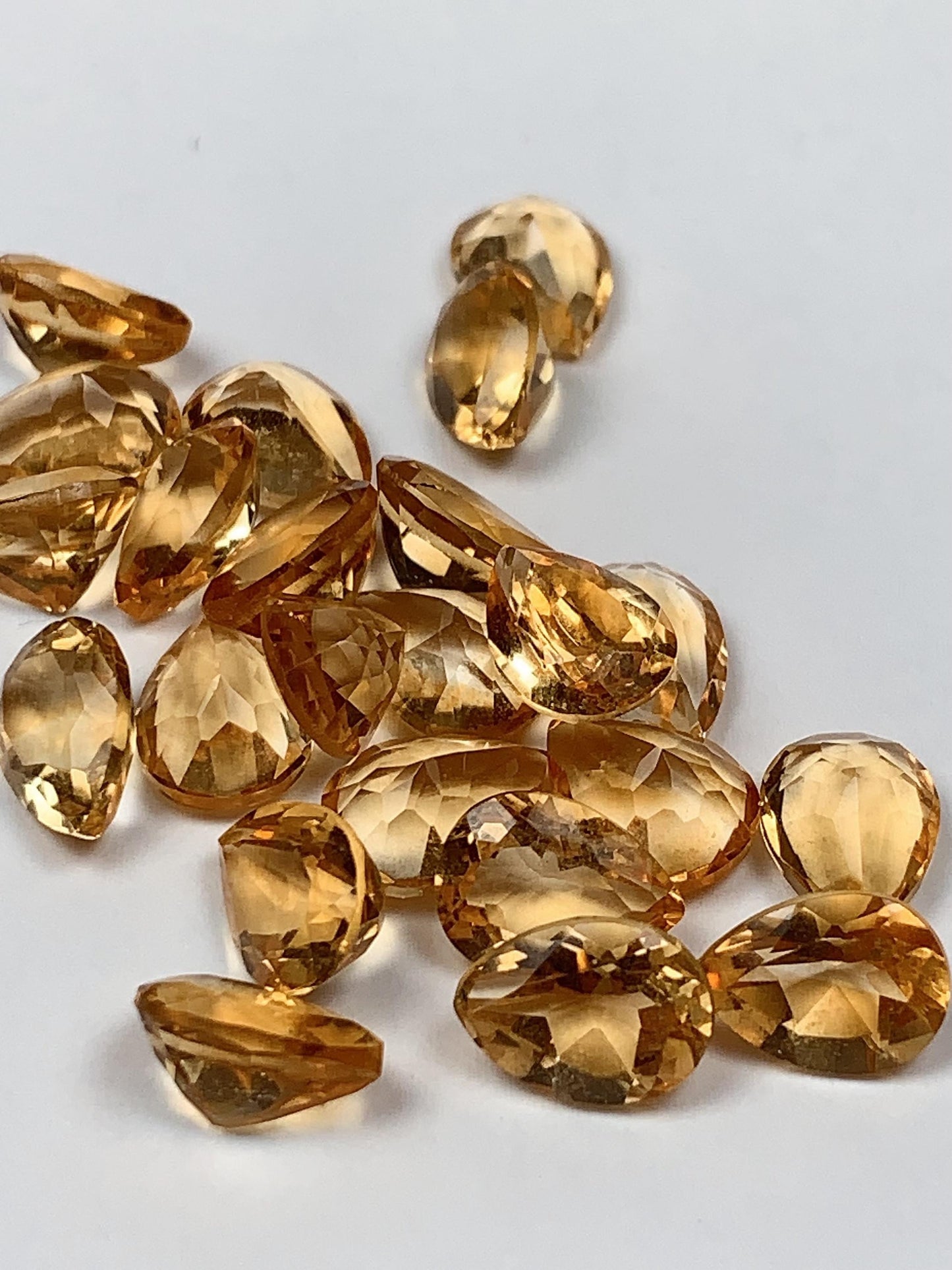 8mmx6mm Grade AAA Genuine Natural Yellow Citrine Loose Gems Gemstone faceted Drop cut