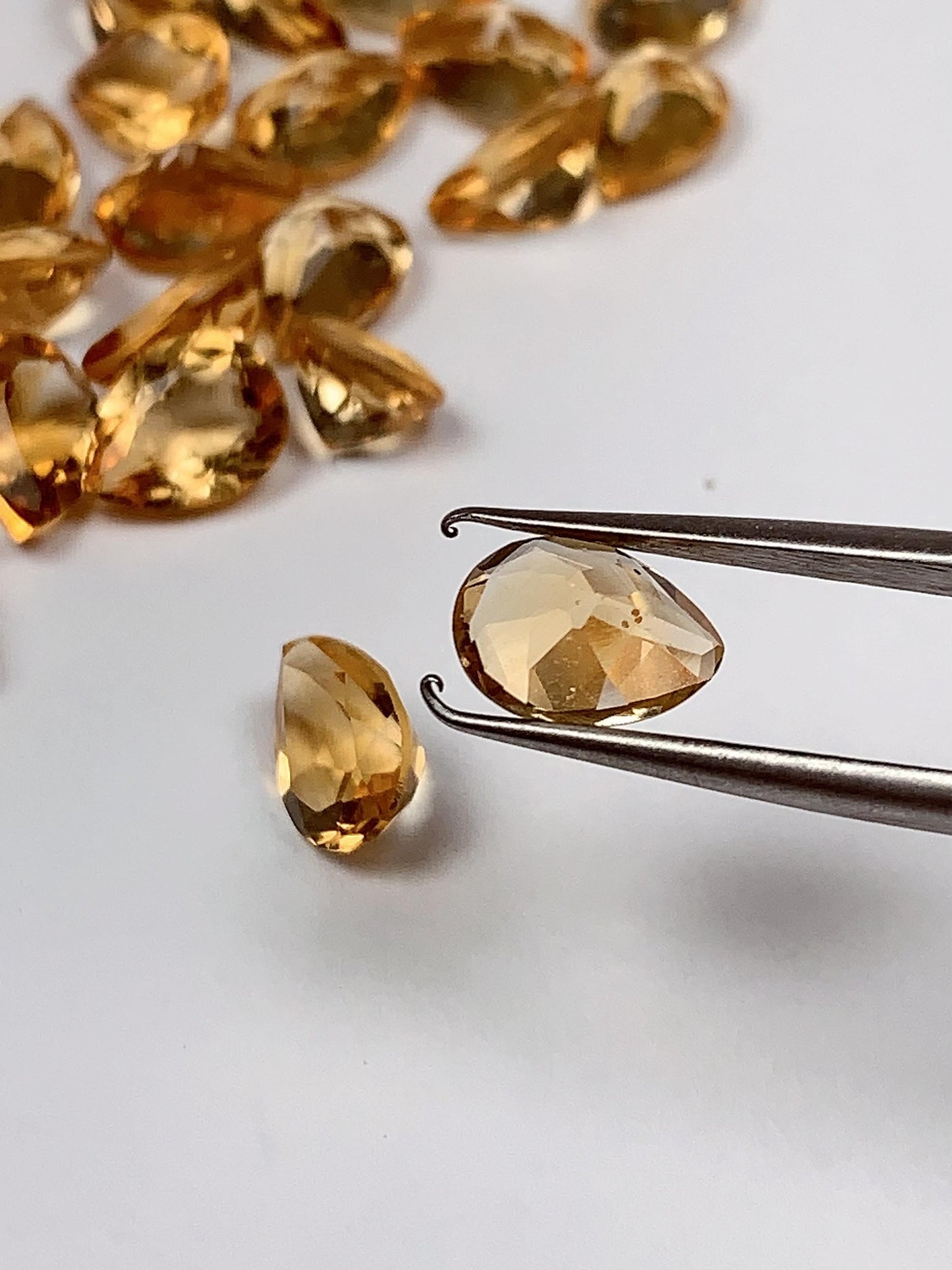 8mmx6mm Grade AAA Genuine Natural Yellow Citrine Loose Gems Gemstone faceted Drop cut