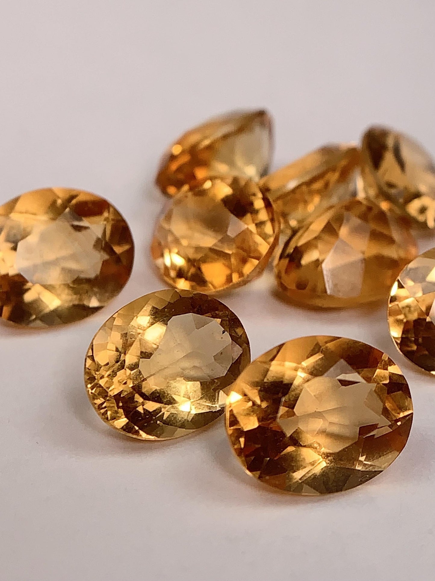 10mmx8mm Grade AAA Genuine Natural Yellow Citrine Loose Gems Gemstone faceted oval cut