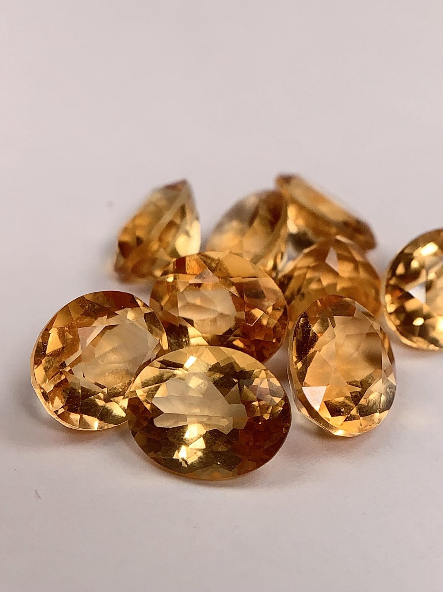 10mmx8mm Grade AAA Genuine Natural Yellow Citrine Loose Gems Gemstone faceted oval cut
