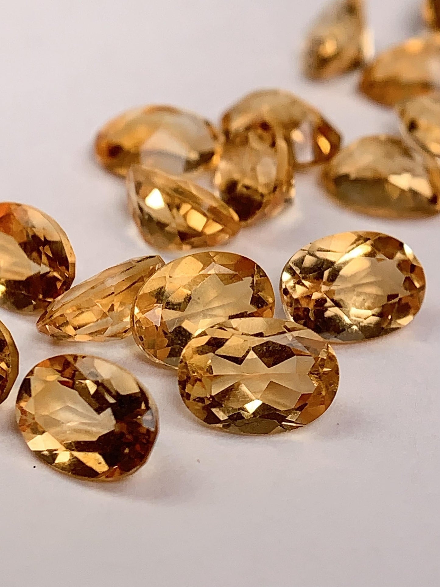 7mmx5mm Grade AAA Genuine Natural Yellow Citrine Loose Gems Gemstone faceted oval cut