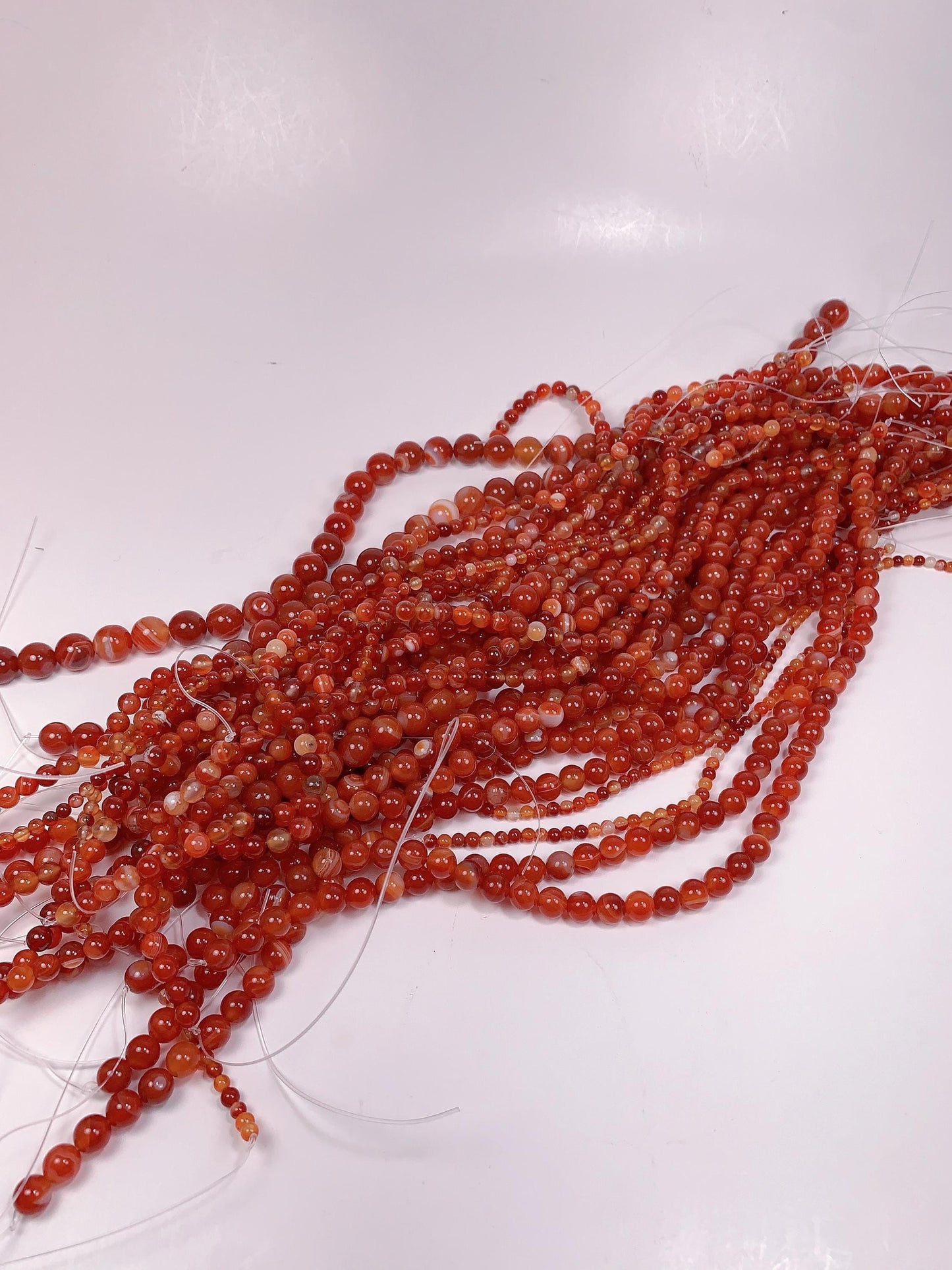 AAA Deep Red Striped Agate Smooth Round Beads: Natural Genuine Gemstone 15.5" Strand 4mm 6mm 8mm 10mm 12mm