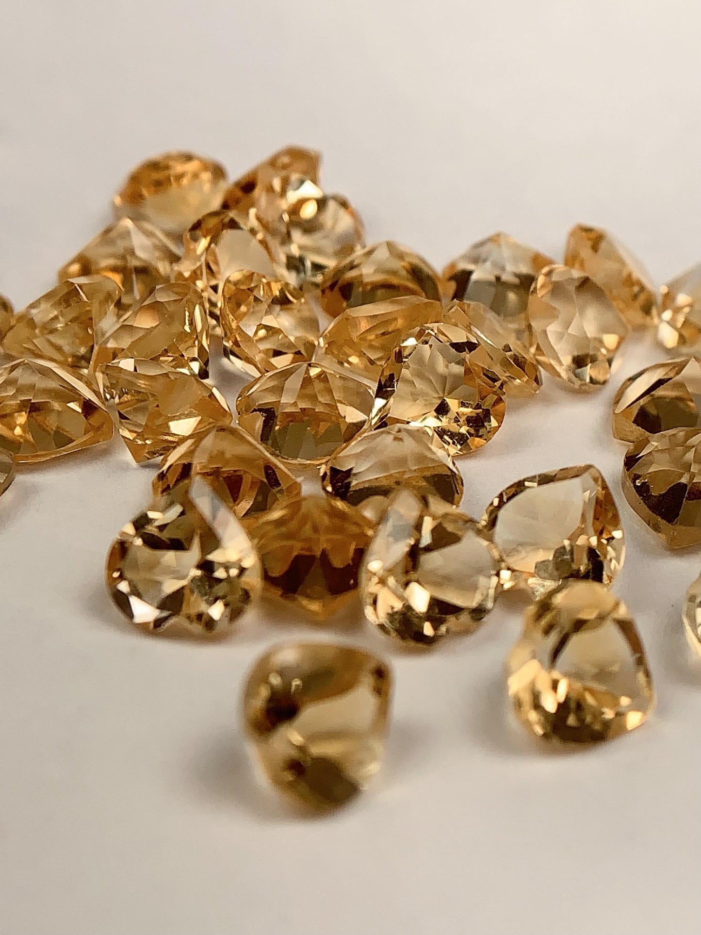 6mm Grade AAA Genuine Natural light Yellow Citrine Loose Gems Gemstone faceted heart cut