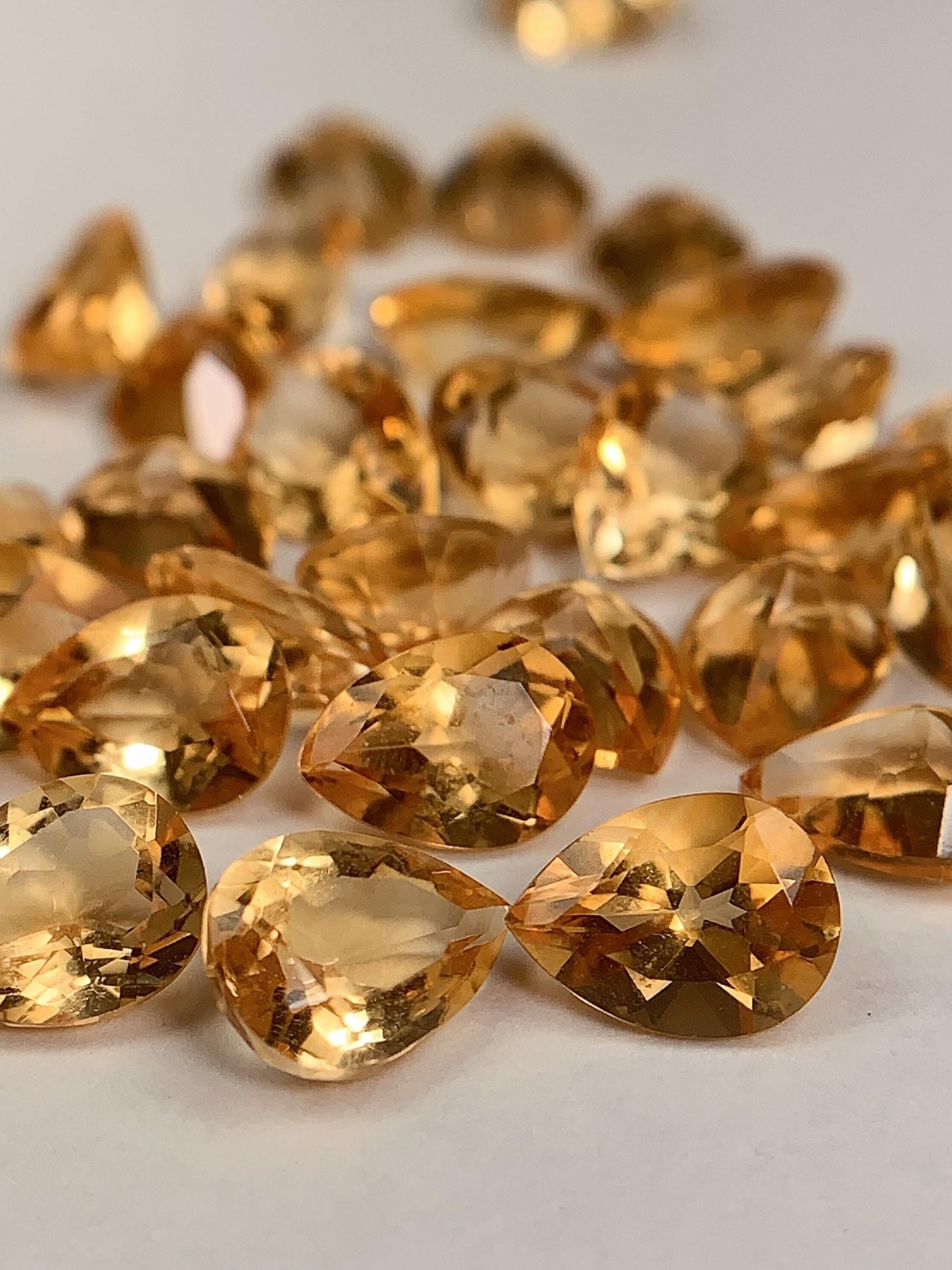 8mmx6mm Grade AAA Genuine Natural Yellow Citrine Loose Gems Gemstone faceted Drop cut