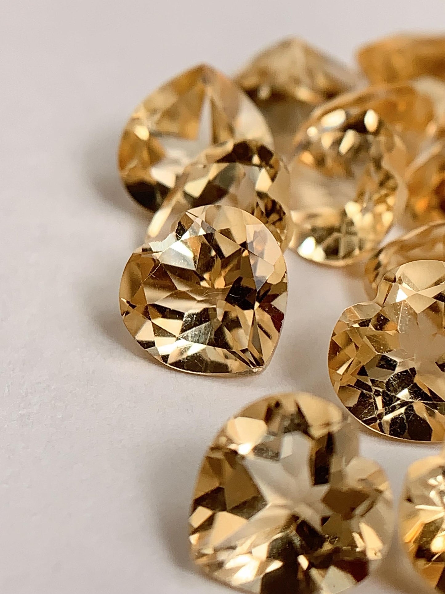 8mm Grade AAA Genuine Natural Yellow Citrine Loose Gems Gemstone faceted heart cut