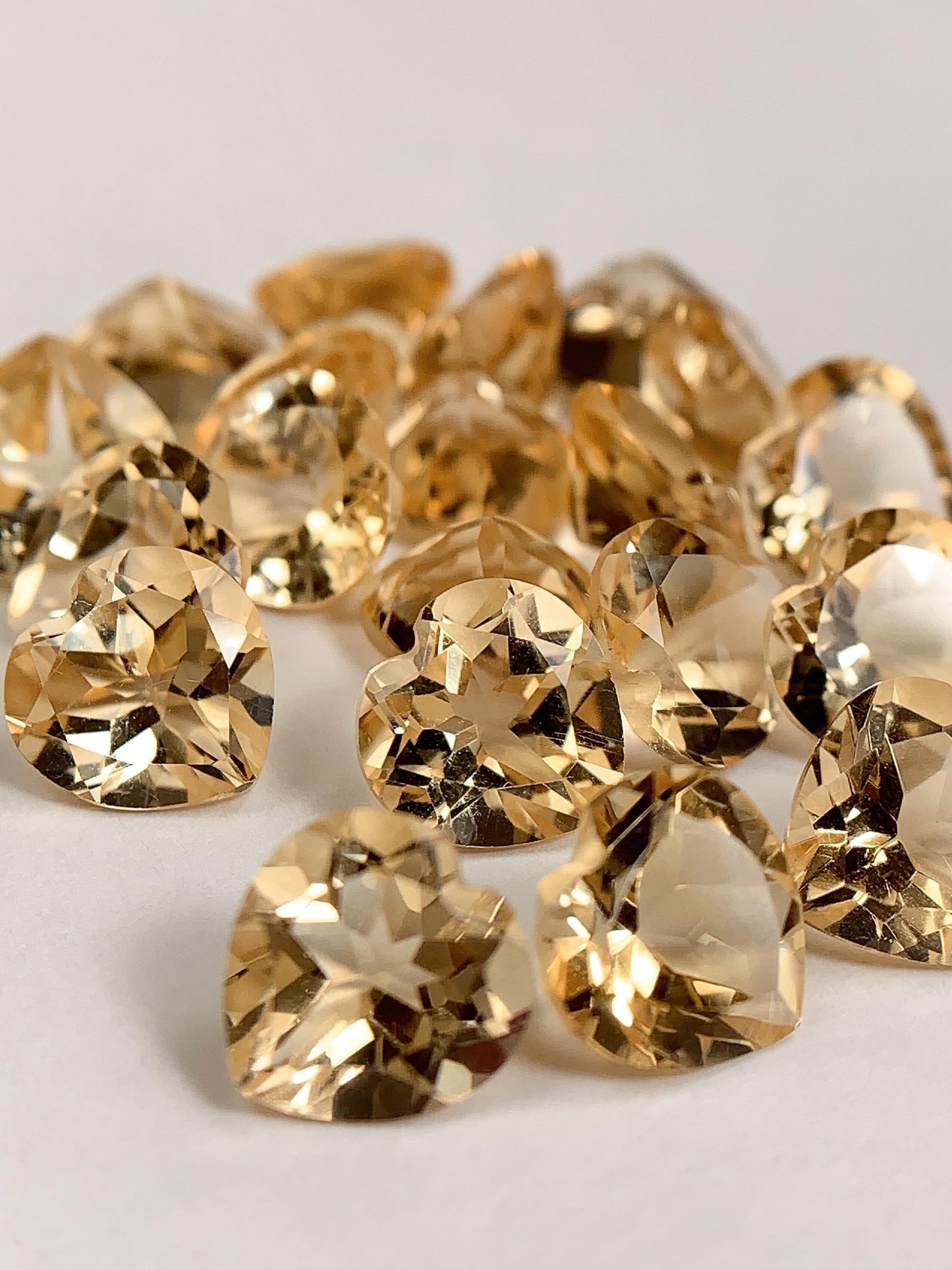 8mm Grade AAA Genuine Natural Yellow Citrine Loose Gems Gemstone faceted heart cut