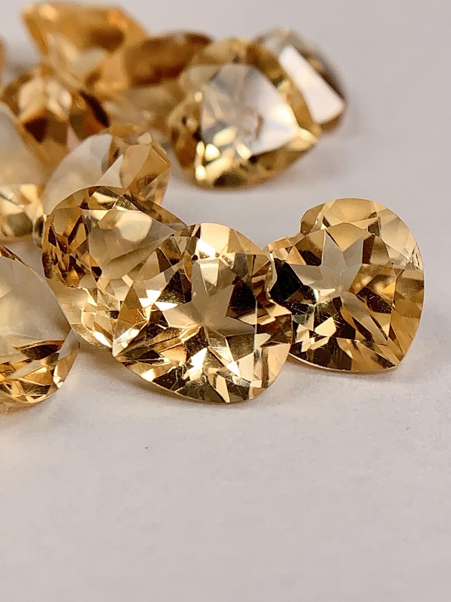 8mm Grade AAA Genuine Natural Yellow Citrine Loose Gems Gemstone faceted heart cut