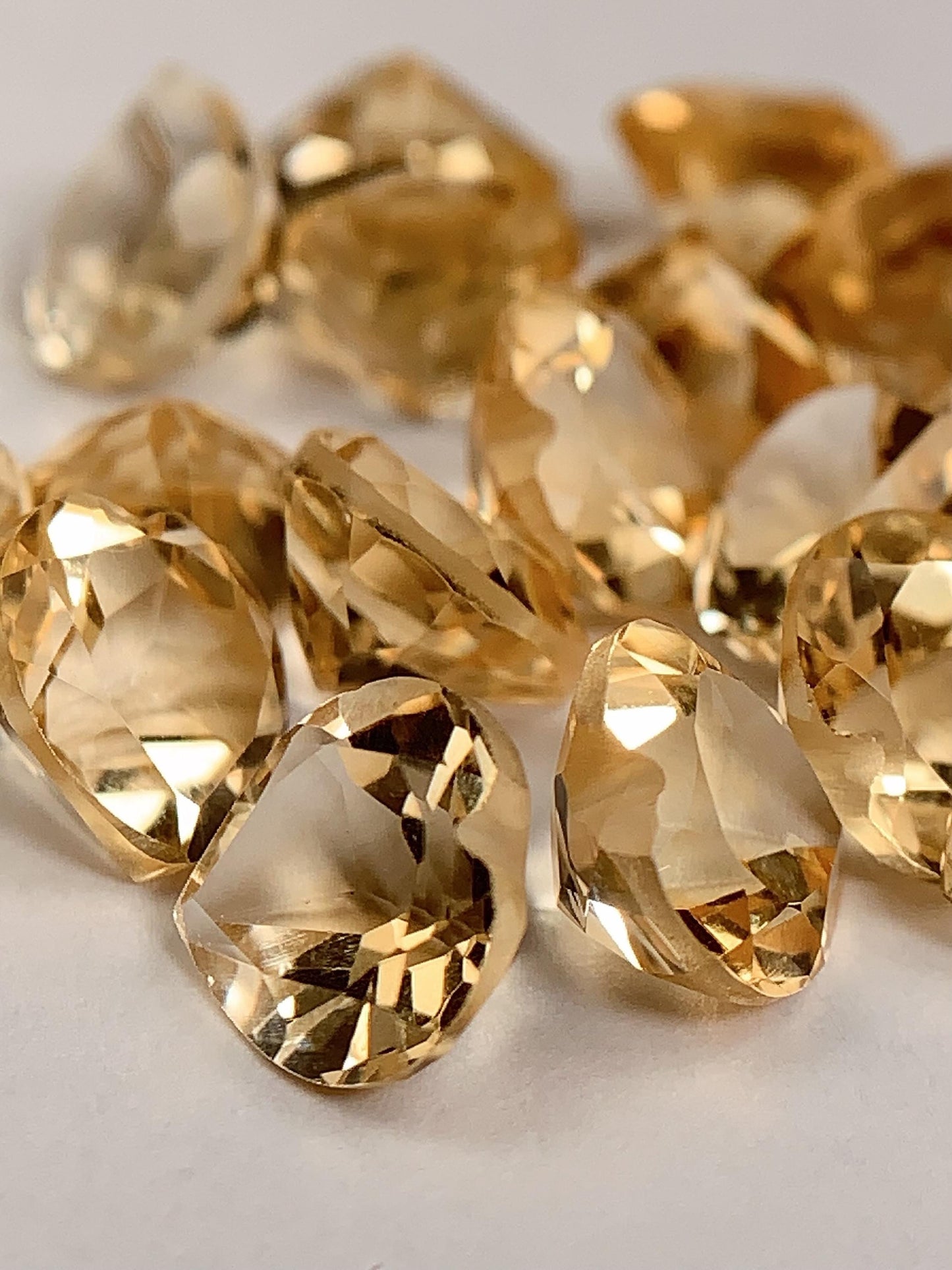 8mm Grade AAA Genuine Natural Yellow Citrine Loose Gems Gemstone faceted heart cut