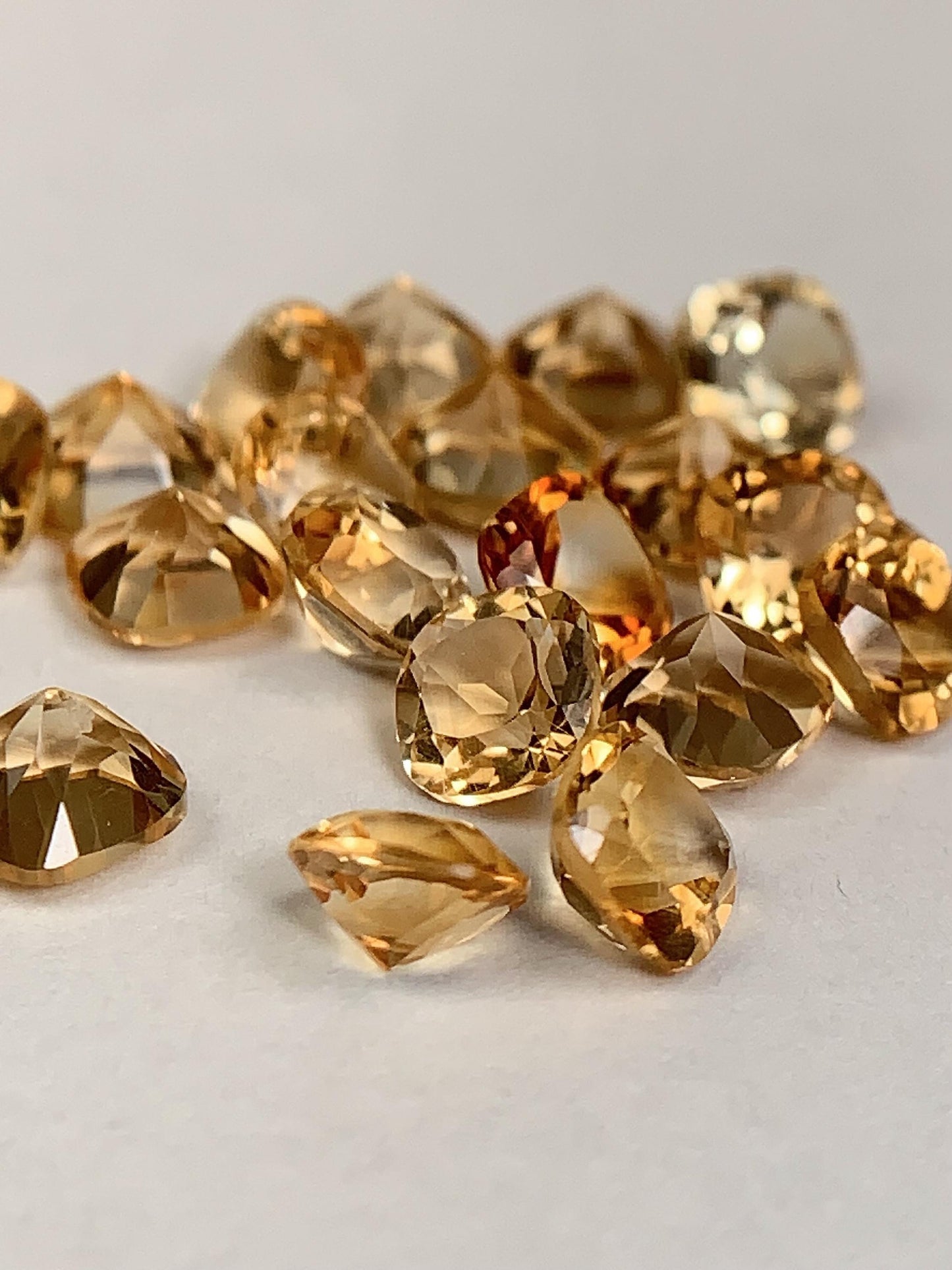5mm Grade AAA Genuine Natural Yellow Citrine Loose Gems Gemstone faceted square cut