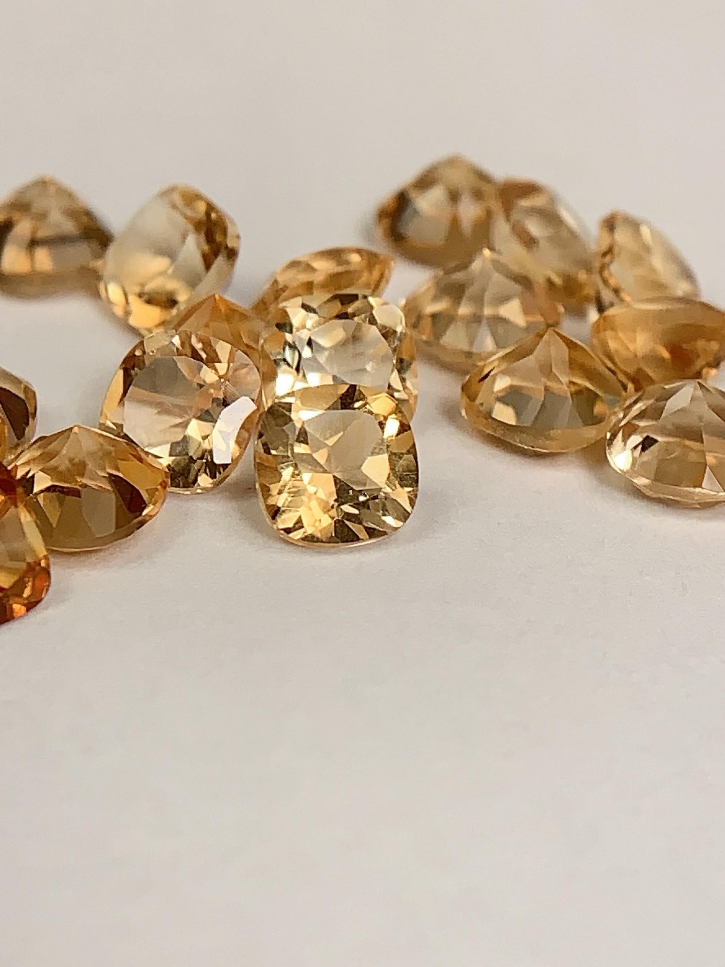 5mm Grade AAA Genuine Natural Yellow Citrine Loose Gems Gemstone faceted square cut