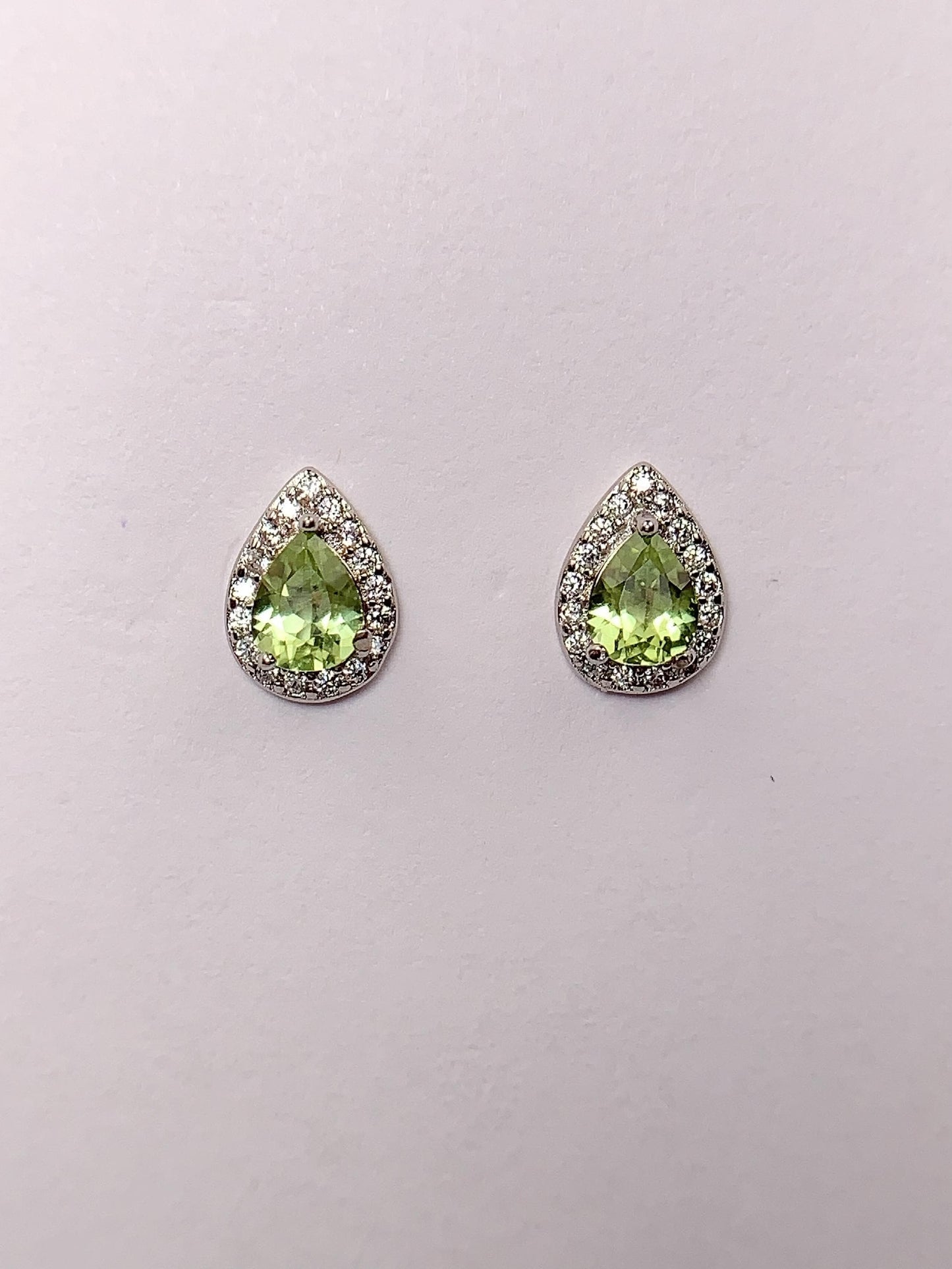 Natural Green Peridot Drop Earrings: 18k Gold Plated Sterling Silver