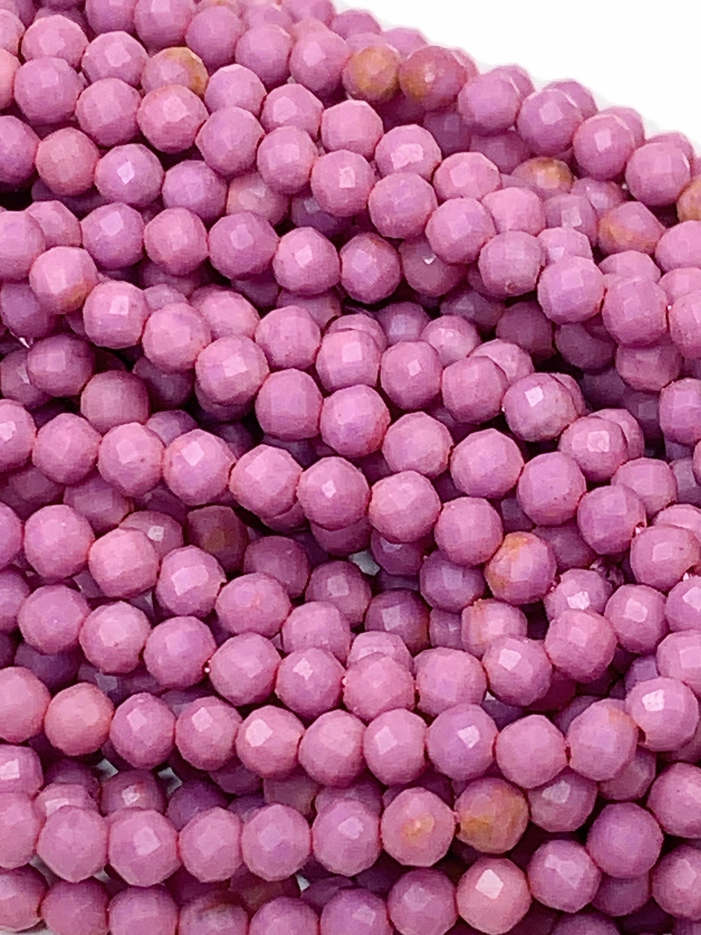 Genuine Natural Pink Purple Phosphosiderite Faceted Round Beads 15.5" Strand 2mm 3mm 4mm DIY
