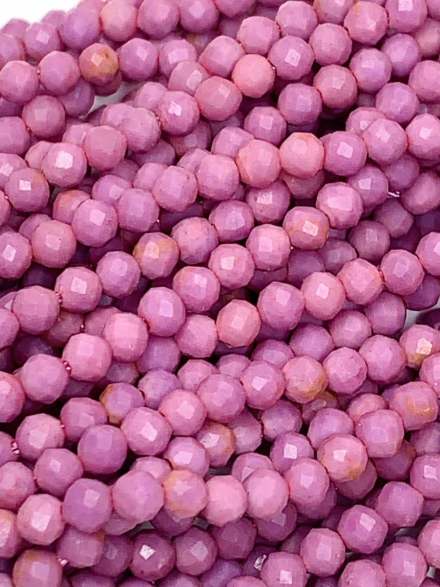 Genuine Natural Pink Purple Phosphosiderite Faceted Round Beads 15.5" Strand 2mm 3mm 4mm DIY