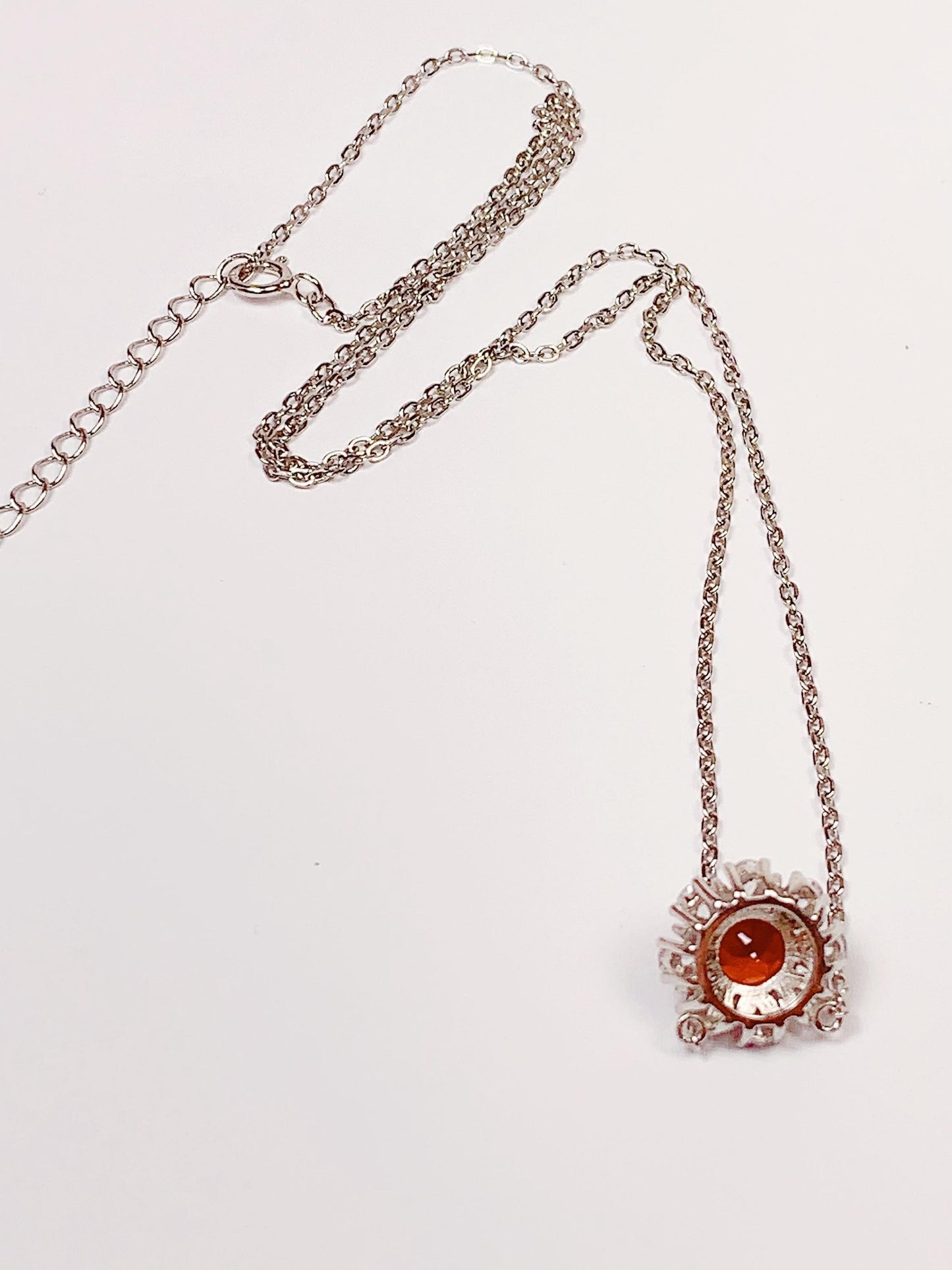 Red Garnet Sterling Silver Pendant Necklace: 18K Gold Plated, 6mm Round Cut
