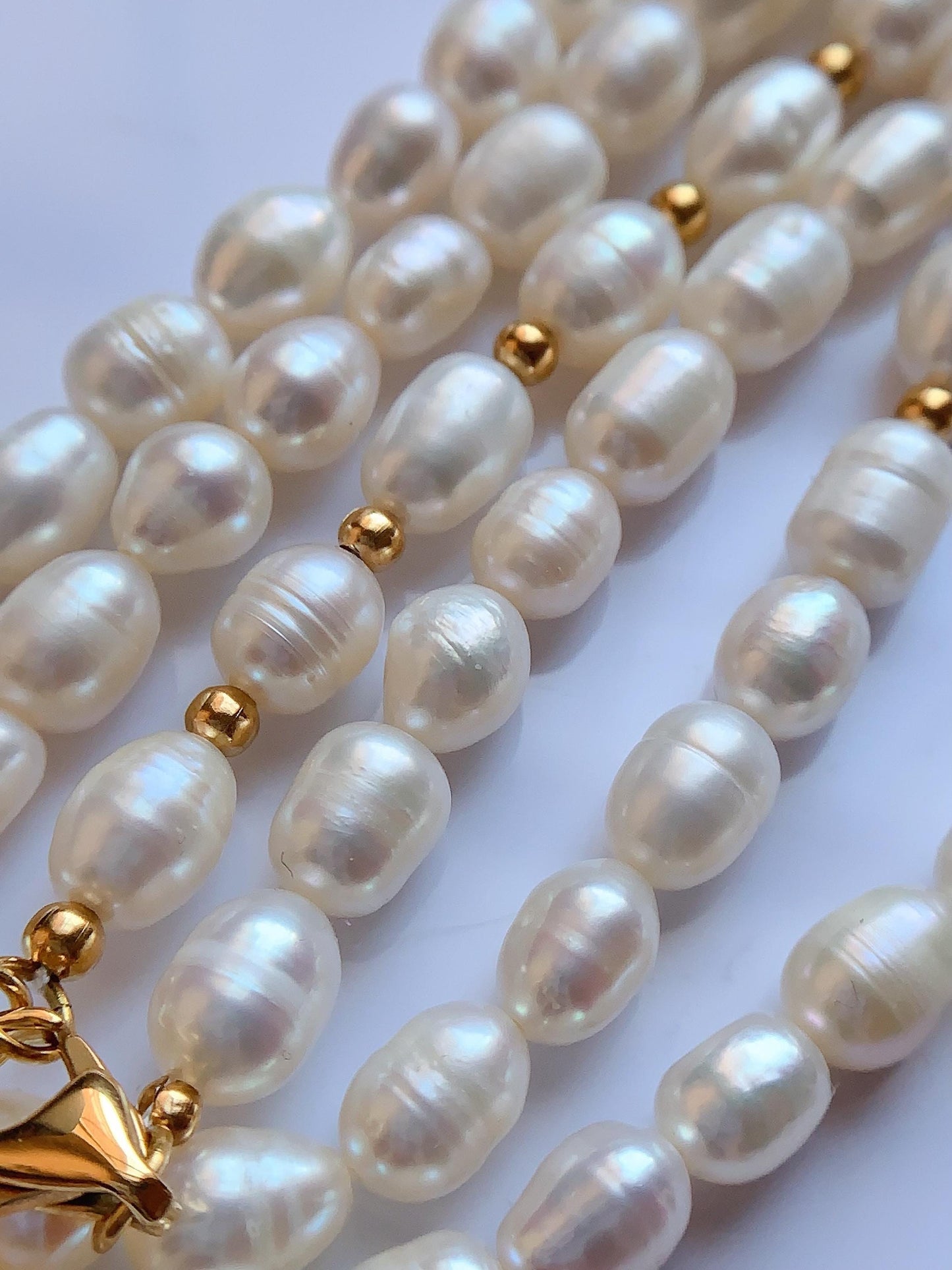 Freshwater Pearl Jewelry Set: 18k Gold Heart Necklace, Bracelet & Earrings