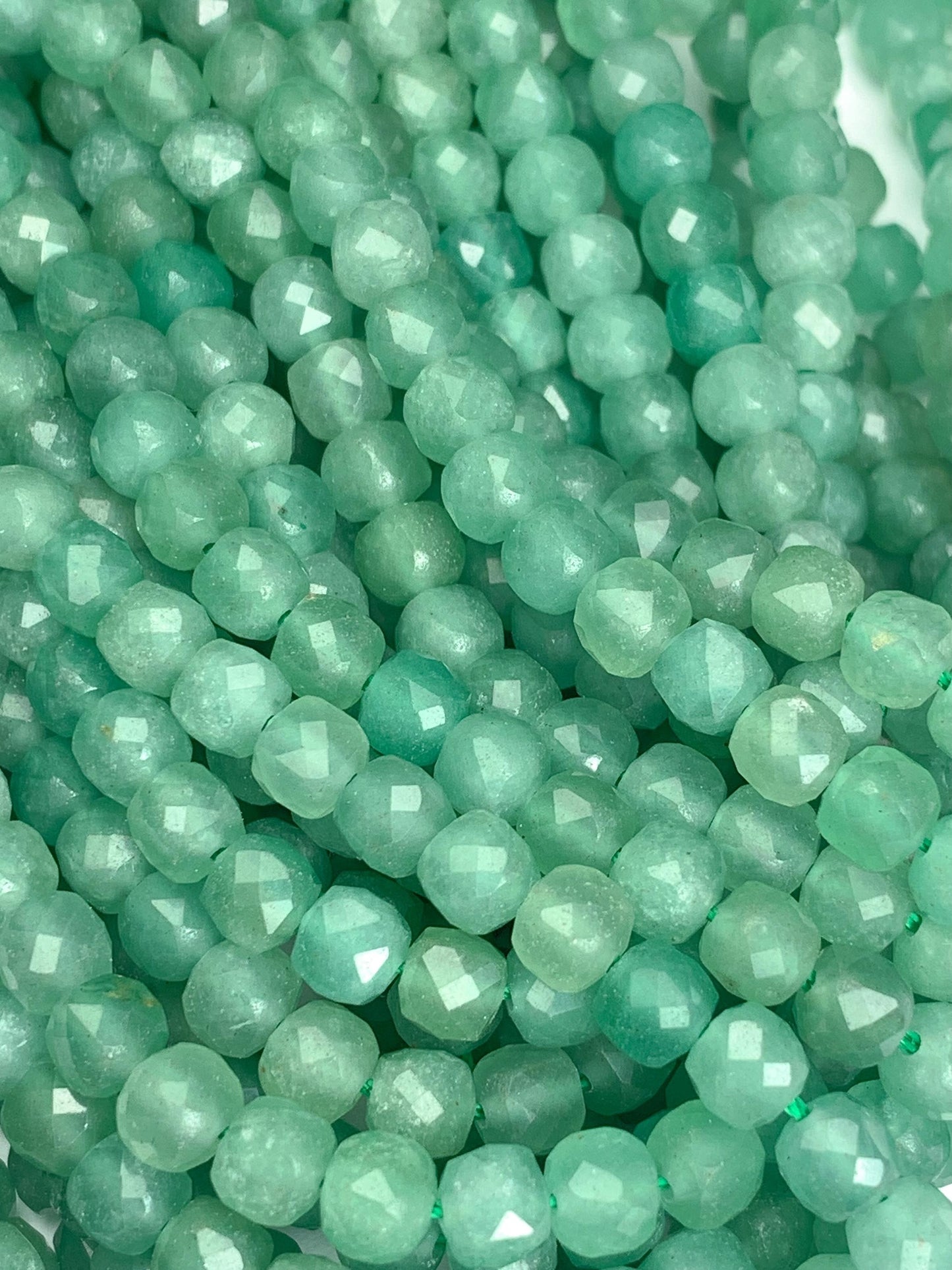 5mm + Good Quality Genuine Natural Green Aventurine Cube Square Beads 15.5" Strand