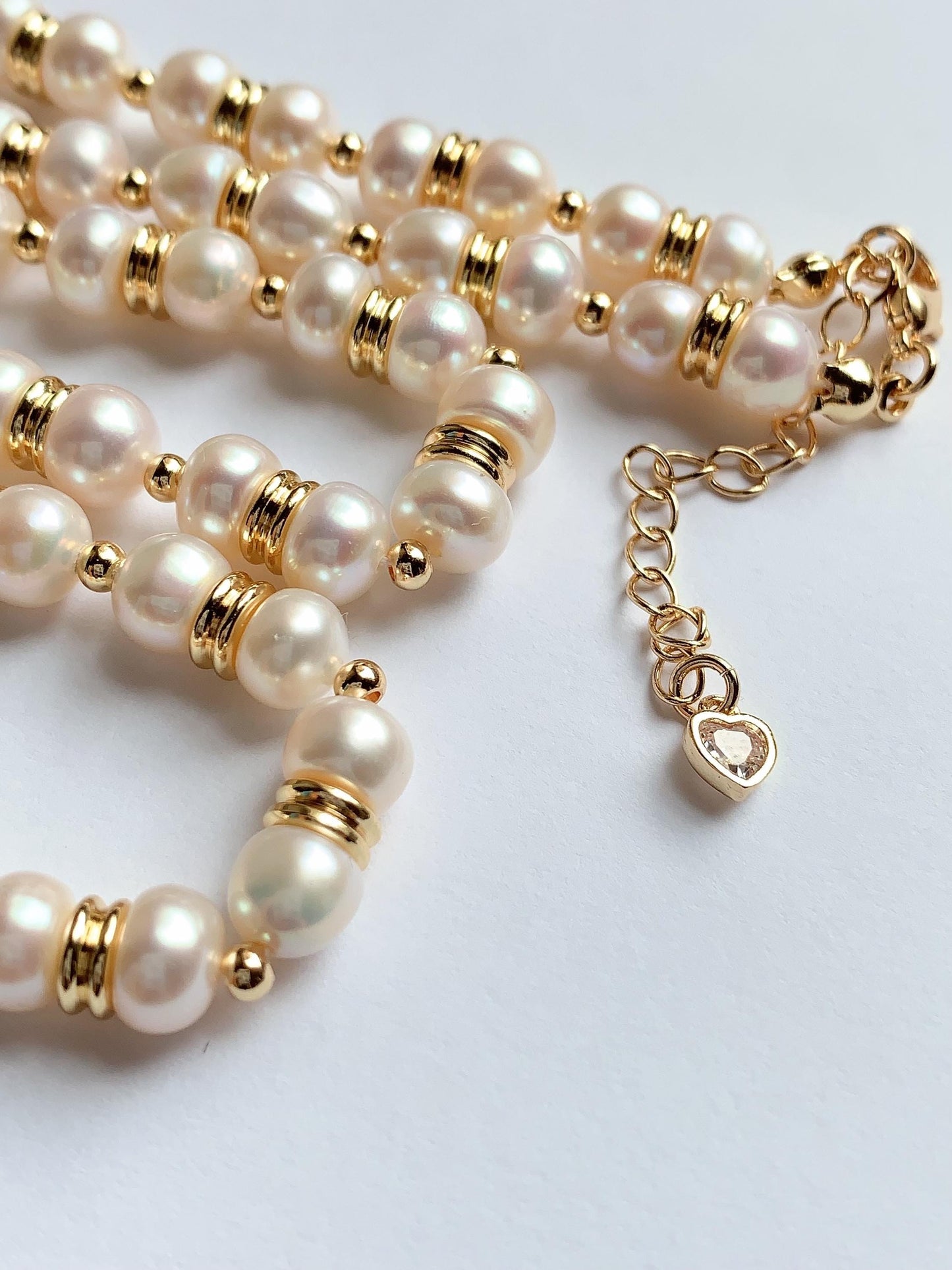 18k Gold Filled Freshwater Pearl Jewelry Set: Necklace, Bracelet & Earrings