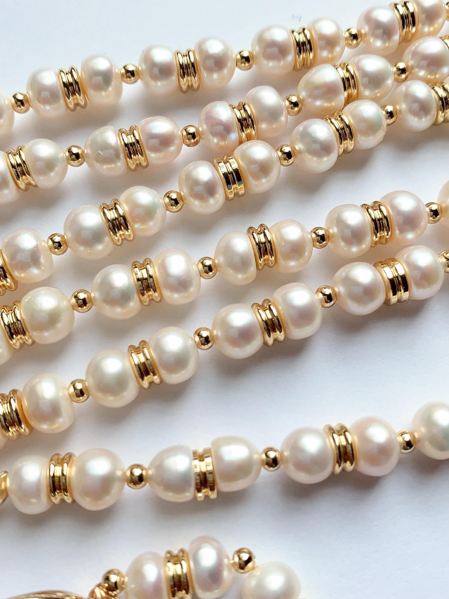 18k Gold Filled Freshwater Pearl Jewelry Set: Necklace, Bracelet & Earrings