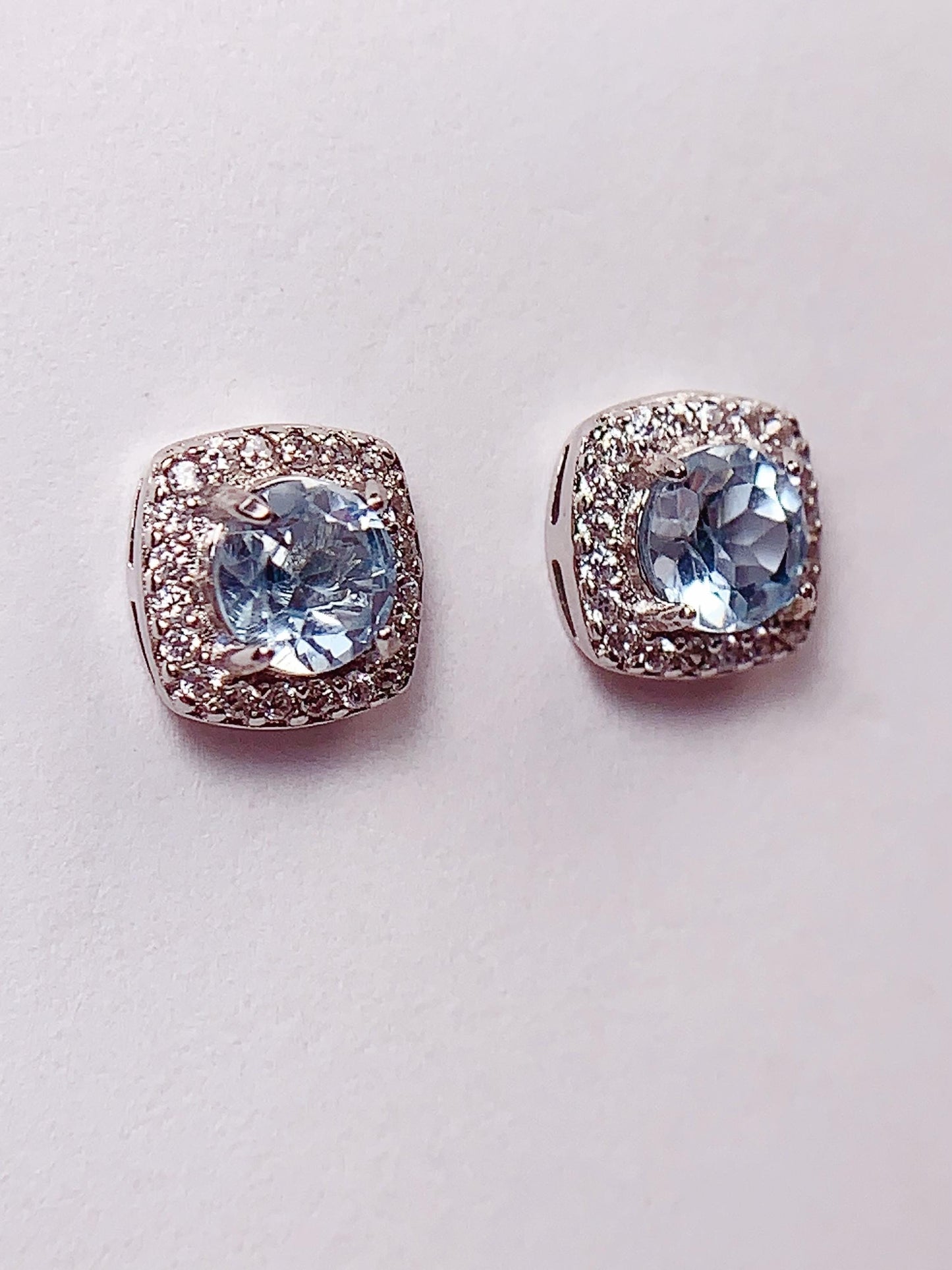 Sky Blue Topaz Sterling Silver Earrings: 18k Gold Plated, AAA Gem