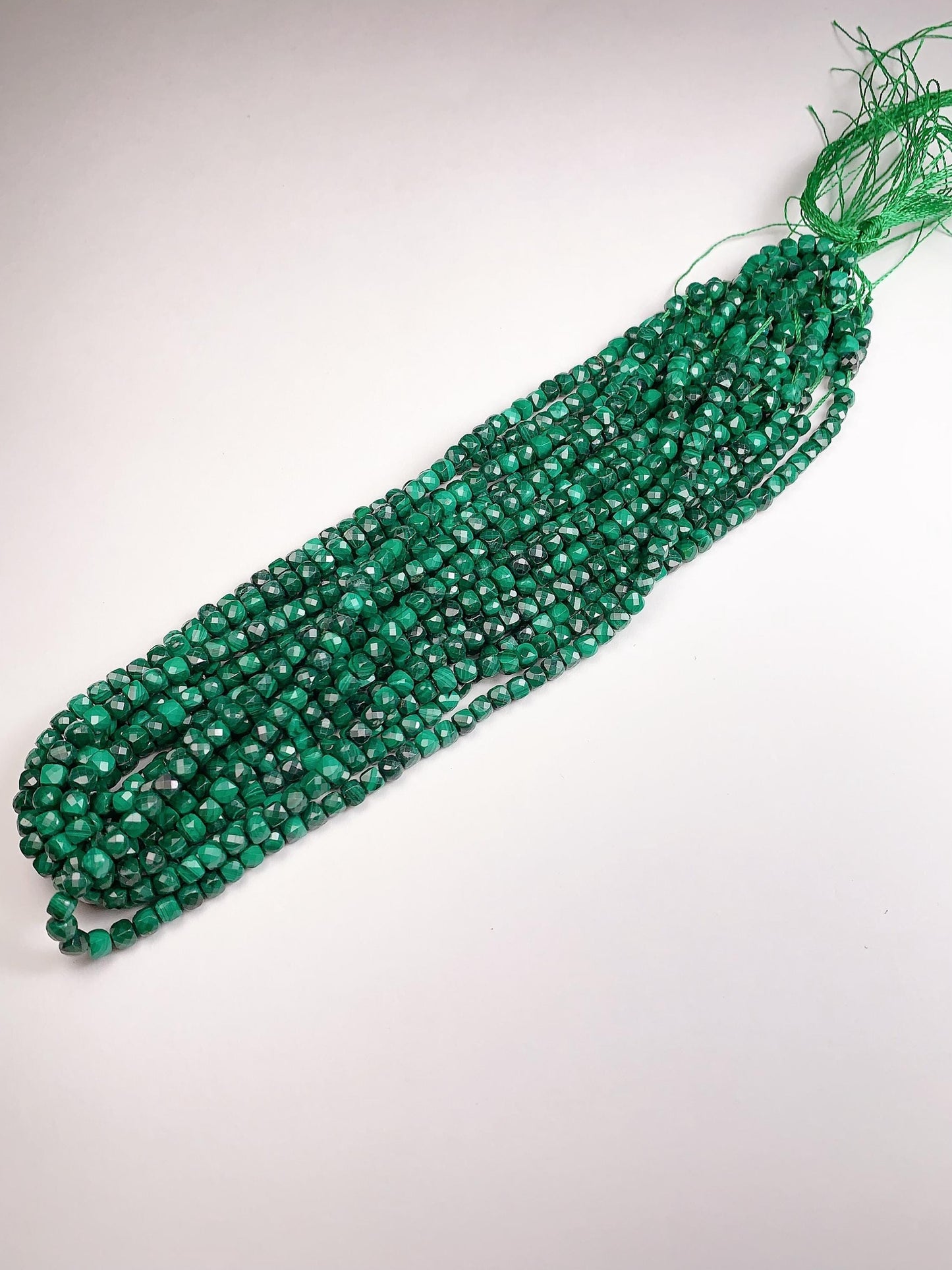 4.5mm + Good Quality Genuine Natural green malachite Cube Square Beads 15.5" Strand