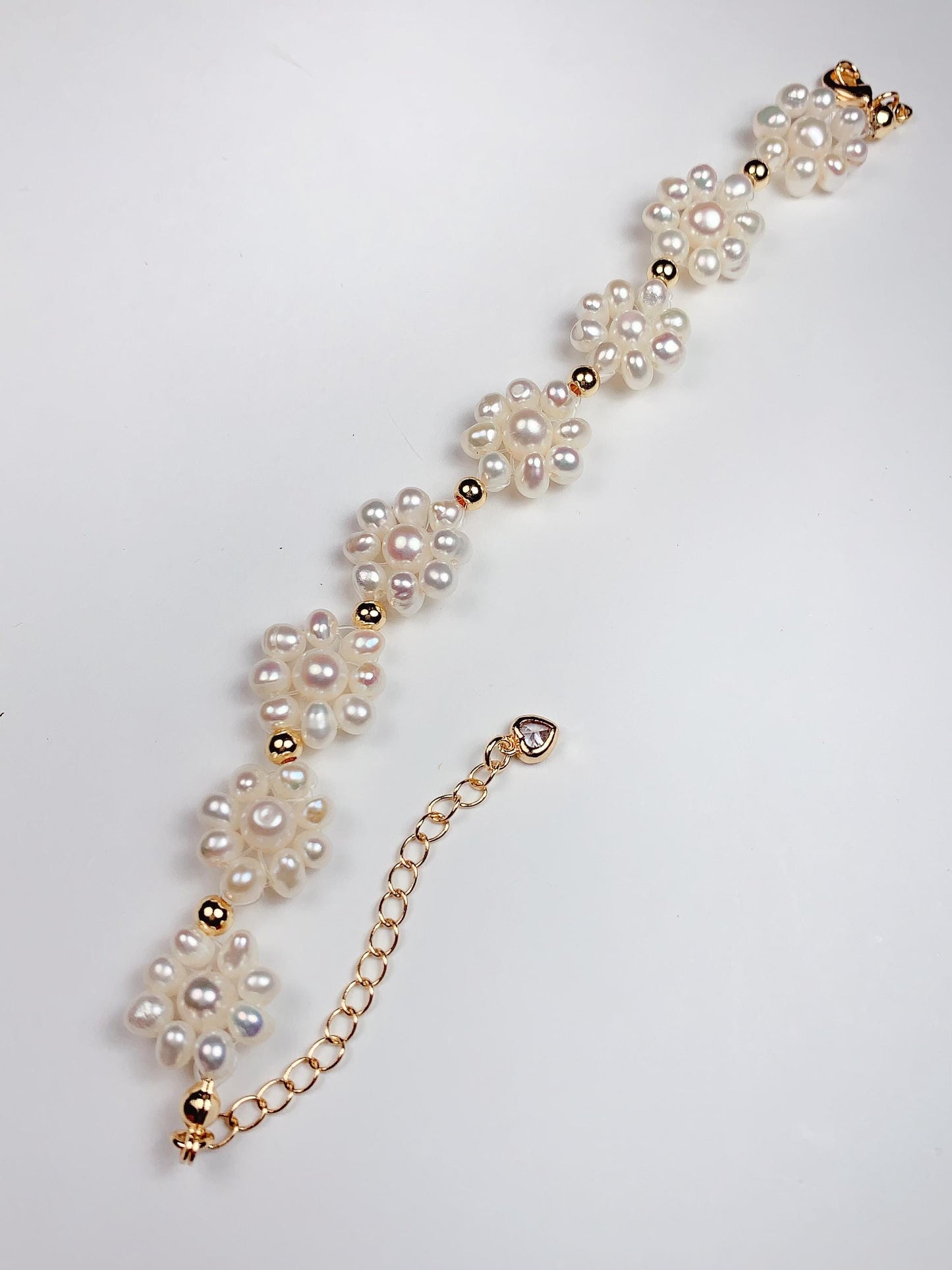 Handmade Natural Freshwater White Pearl Necklace Earrings Bracelet Bright Luster Gloss 18k Gold Filled