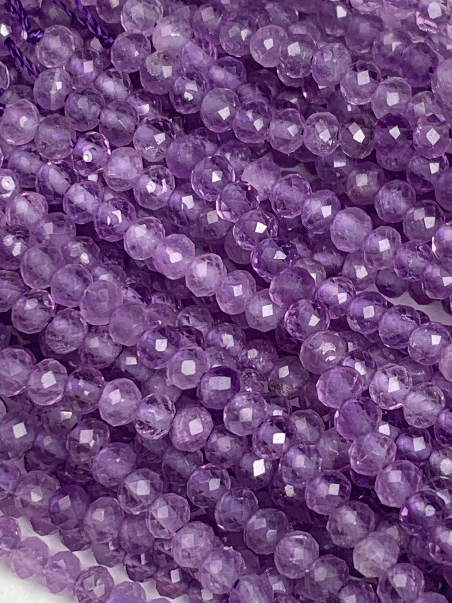 Lavender Amethyst Faceted Rondelle Beads: Natural Gemstone Strand (15.5")