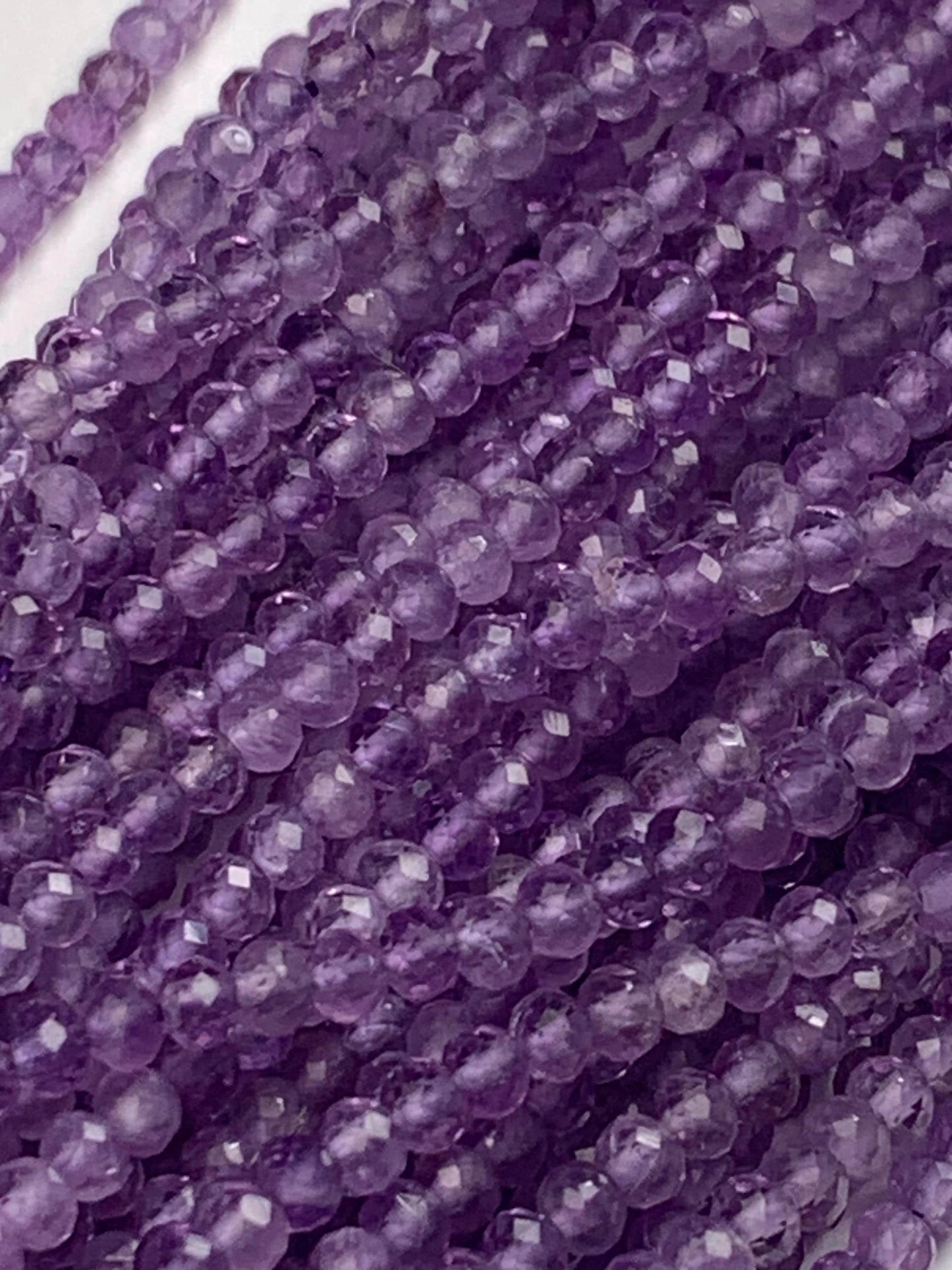 Lavender Amethyst Faceted Rondelle Beads: Natural Gemstone Strand (15.5")