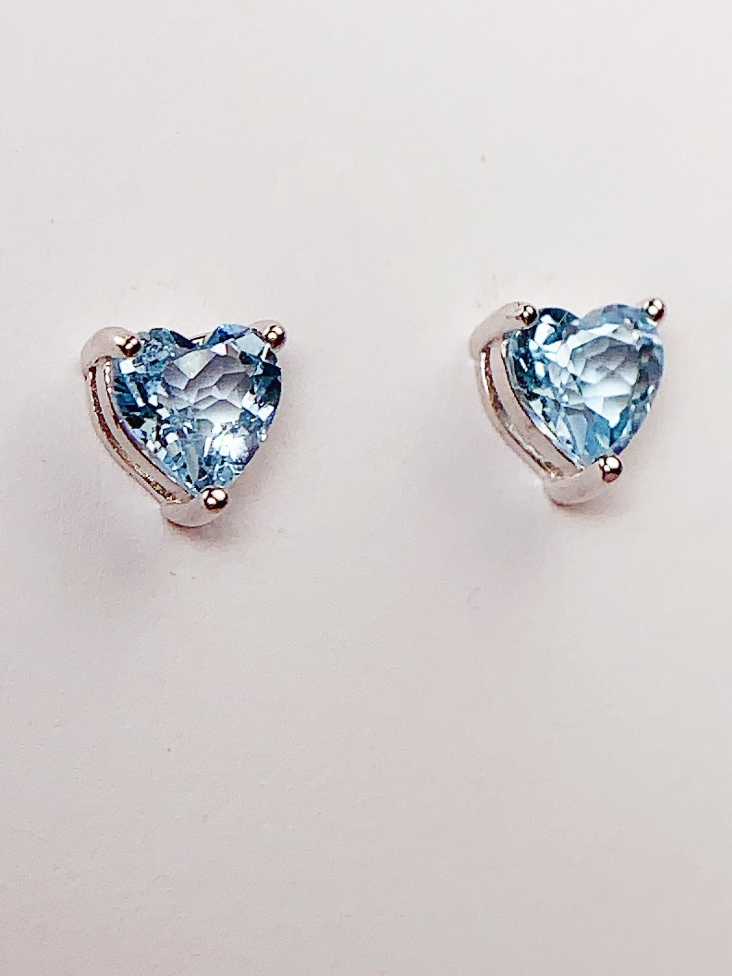 Sky Blue Topaz Heart Earrings: 18k Gold Plated Sterling Silver