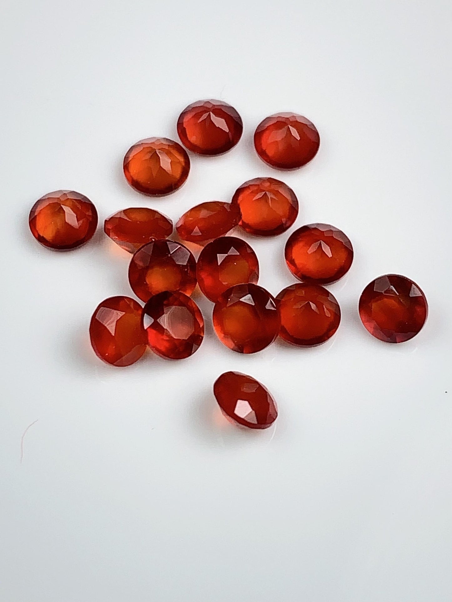 AAA Deep Orange Red Agate Gemstone: 4mm Faceted Round Cut