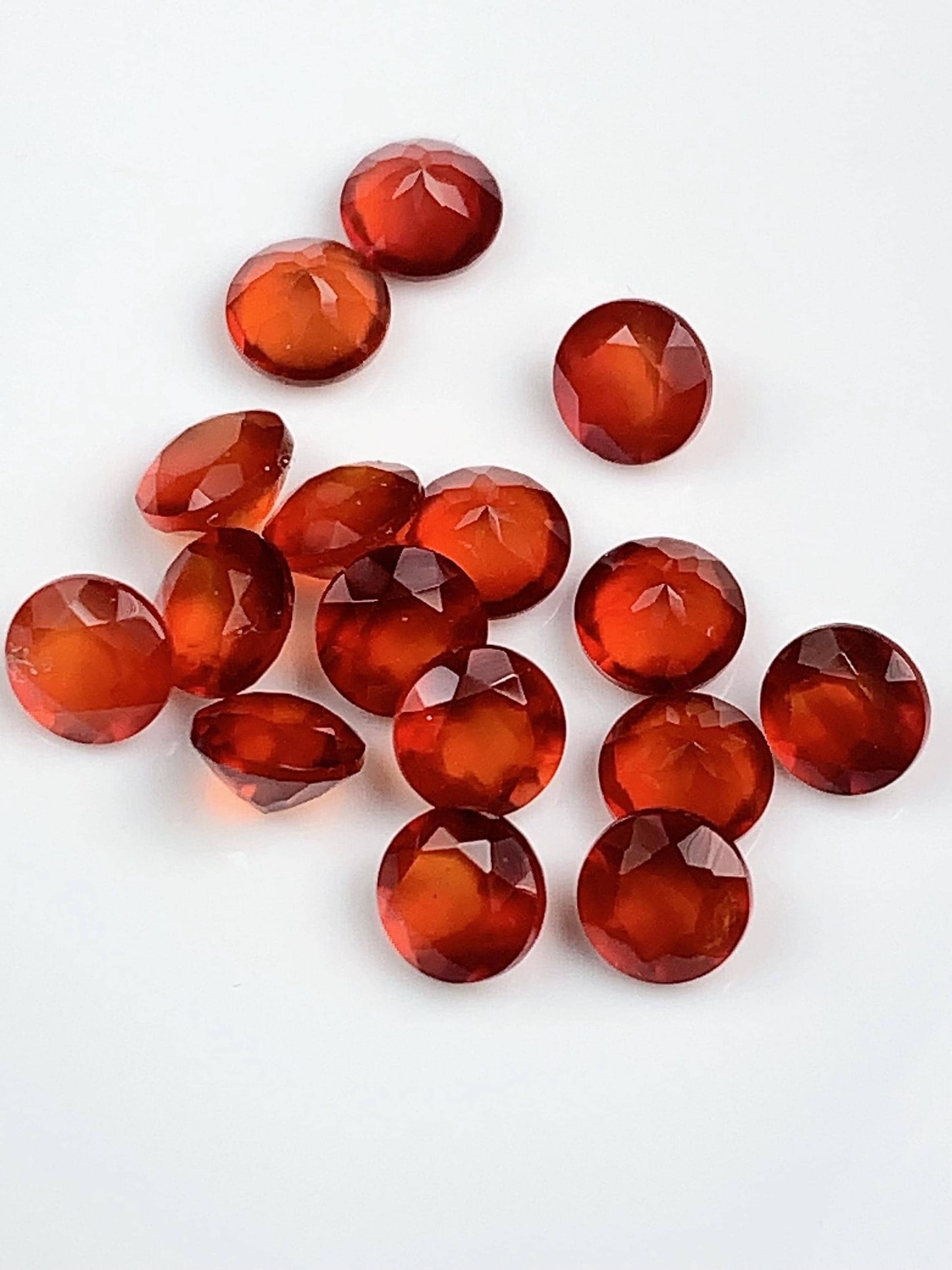 AAA Deep Orange Red Agate Gemstone: 4mm Faceted Round Cut