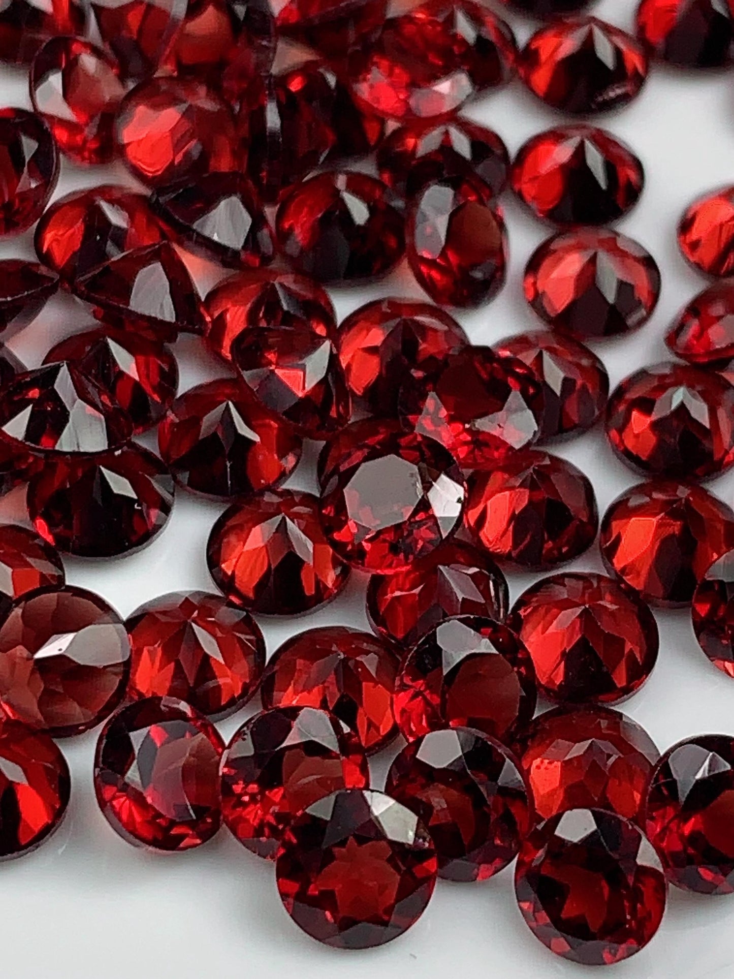 AAA Deep Red Garnet Gemstone: 5mm Faceted Round Cut