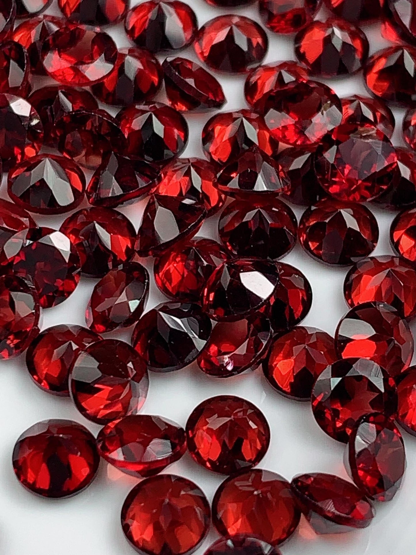 AAA Deep Red Garnet Gemstone: 5mm Faceted Round Cut
